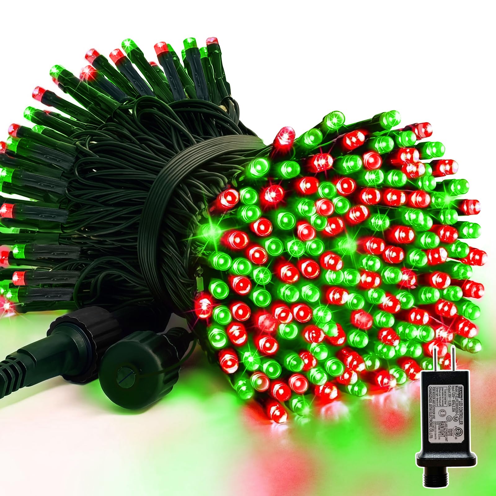 URIACG Red and Green 100LED Color Changing String Lights 10 Modes Timer Waterproof Outdoor Indoor Decor