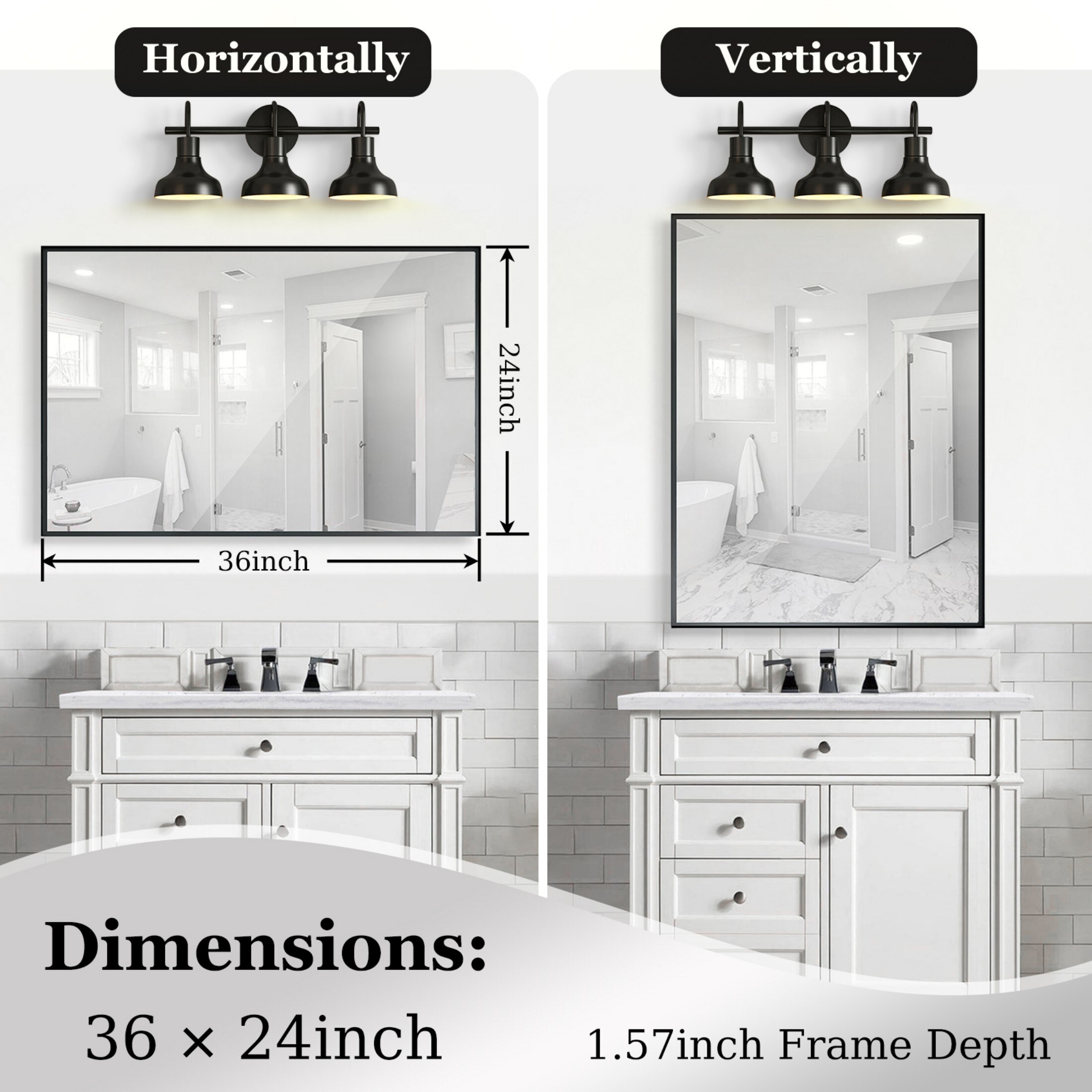 ToolCat SF1-32-YT Framed-Bath-Mirrors - View #8