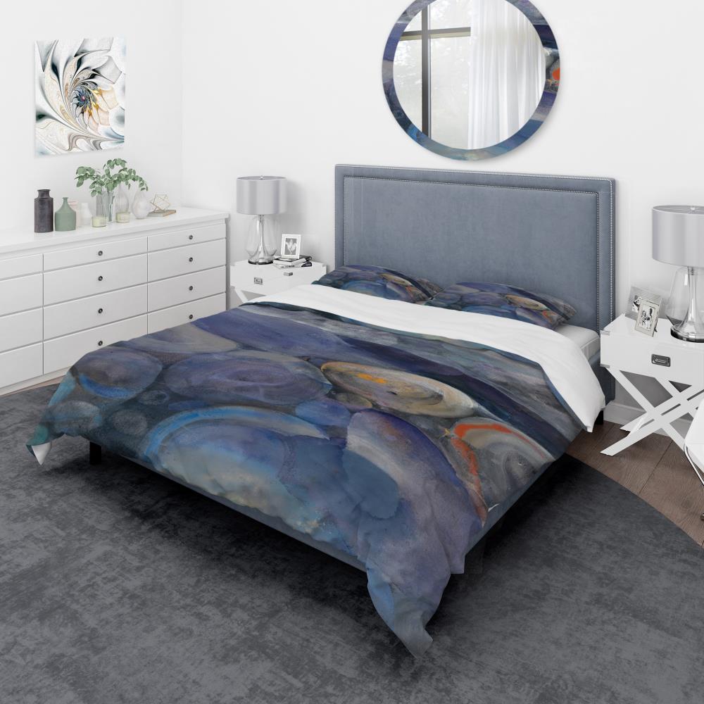 Designart BED31045-K 3 -Piece Blue King Duvet cover Set
