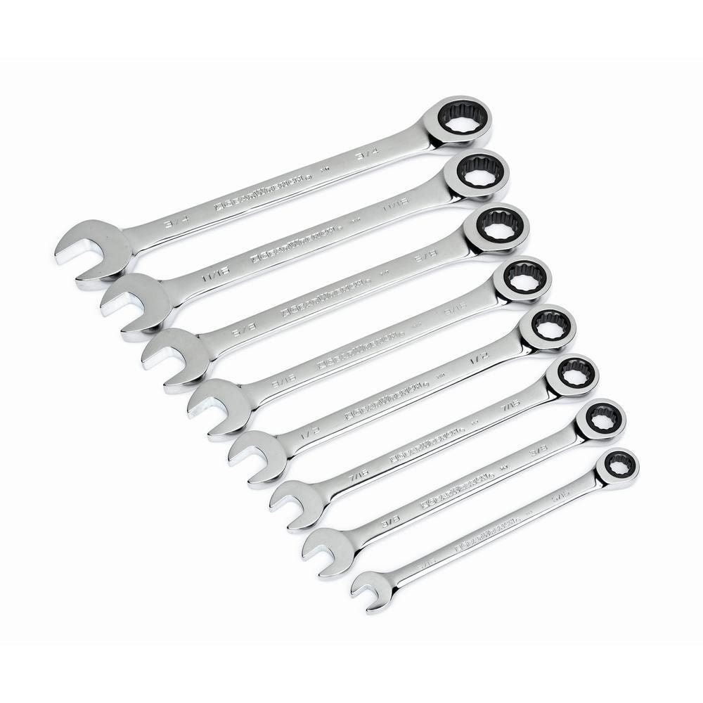 GEARWRENCH 8-Piece Set 12-Point Standard (SAE) Ratchet 