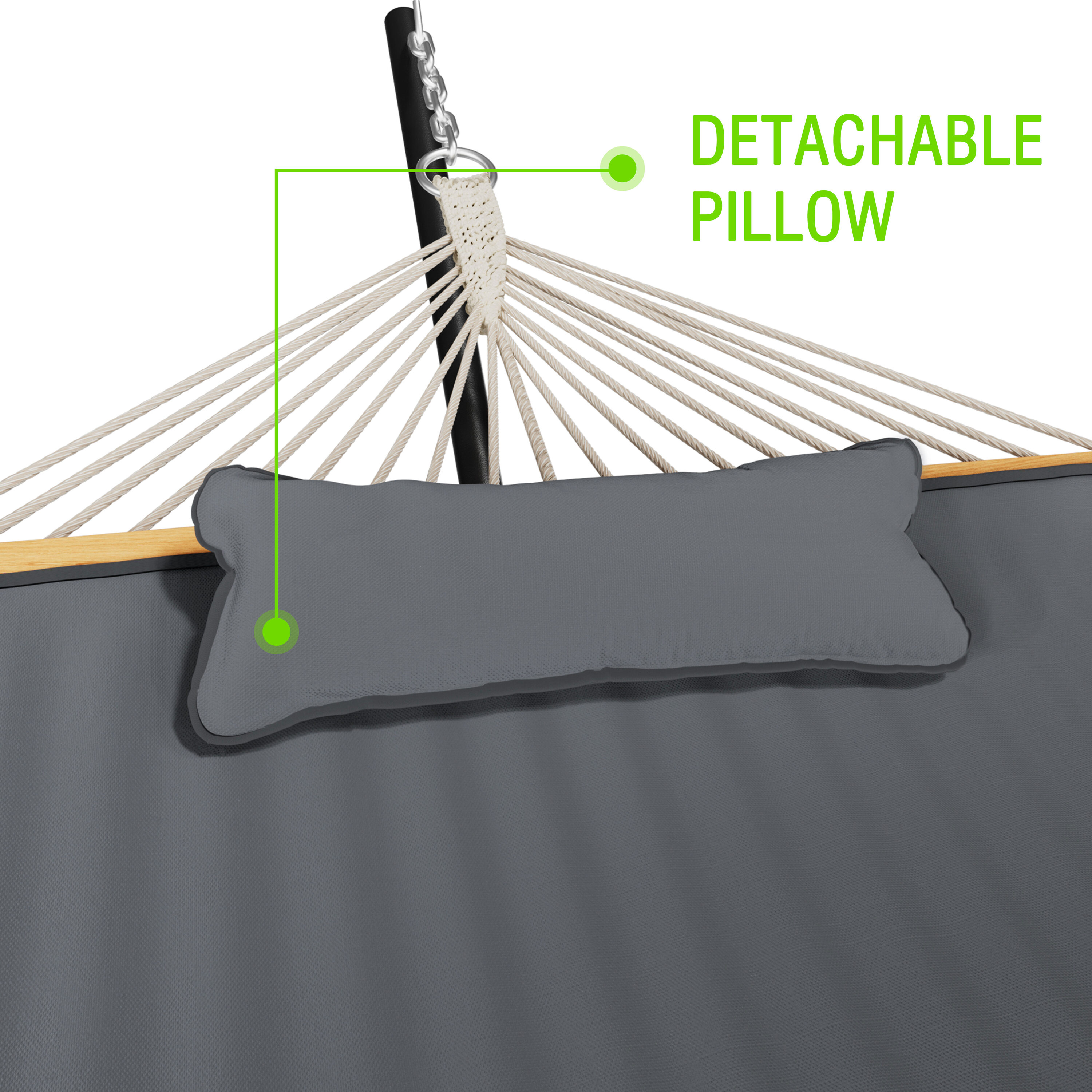 VEIKOUS Lowe's Exclusive Gray Fabric Hammock with Stand and