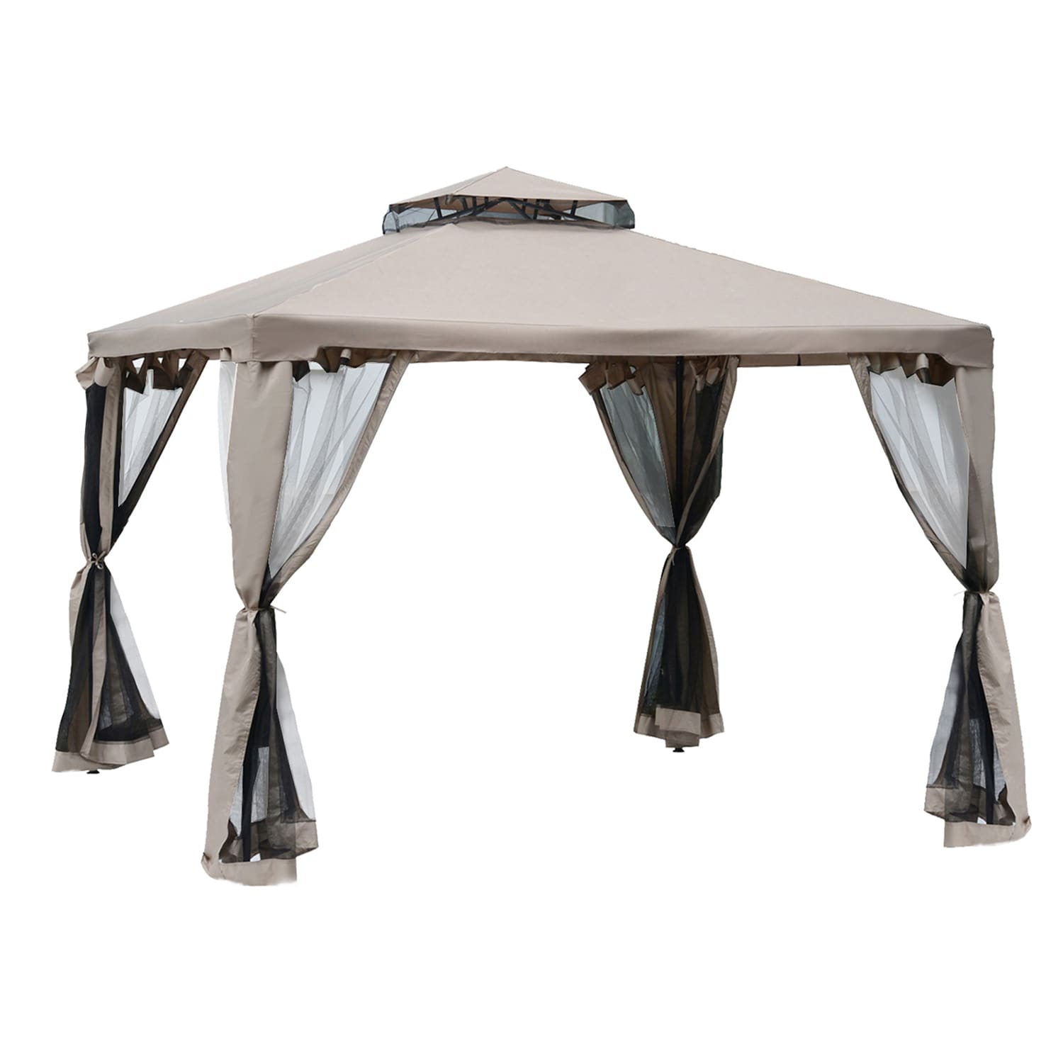 GZMR GZ-W4193834 10-ft x 10-ft Brown Square Semi-permanent Soft top Roof (Screen Included)