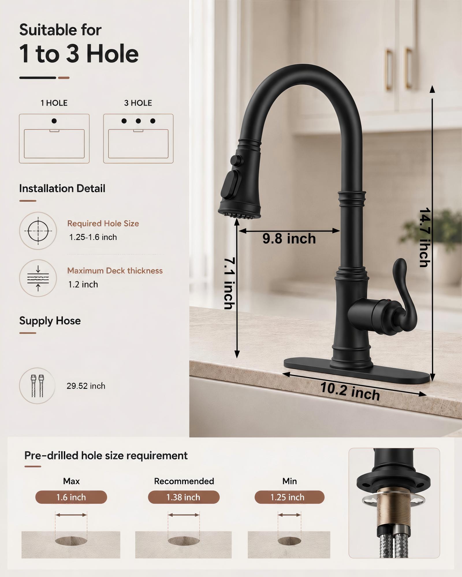 BWE A-94551-BLACK Kitchen-Faucets - View #8