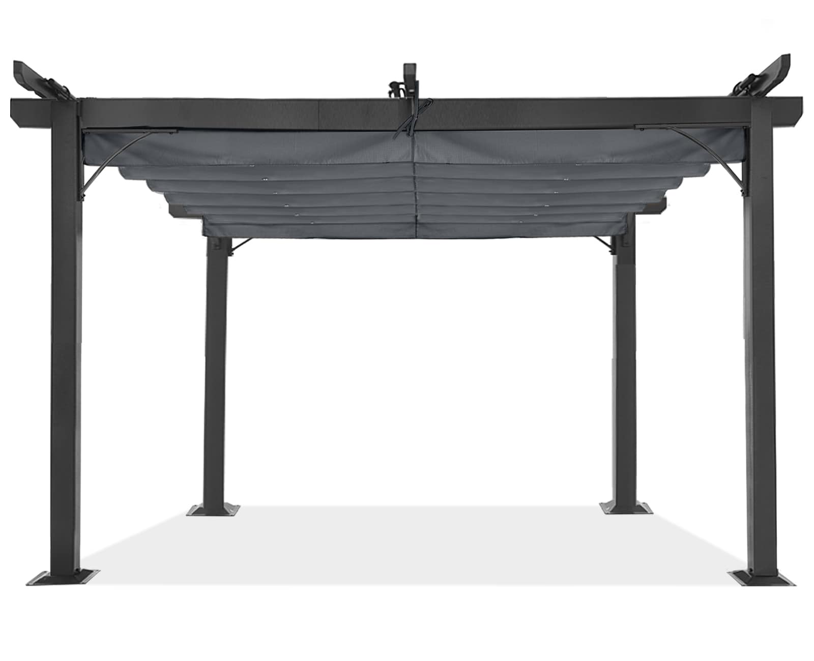 ABCCANOPY AHGHG025-1111DG 10-ft W x 10-ft L x 7-ft 6-in H Dark Grey Metal Attached Pergola with Canopy