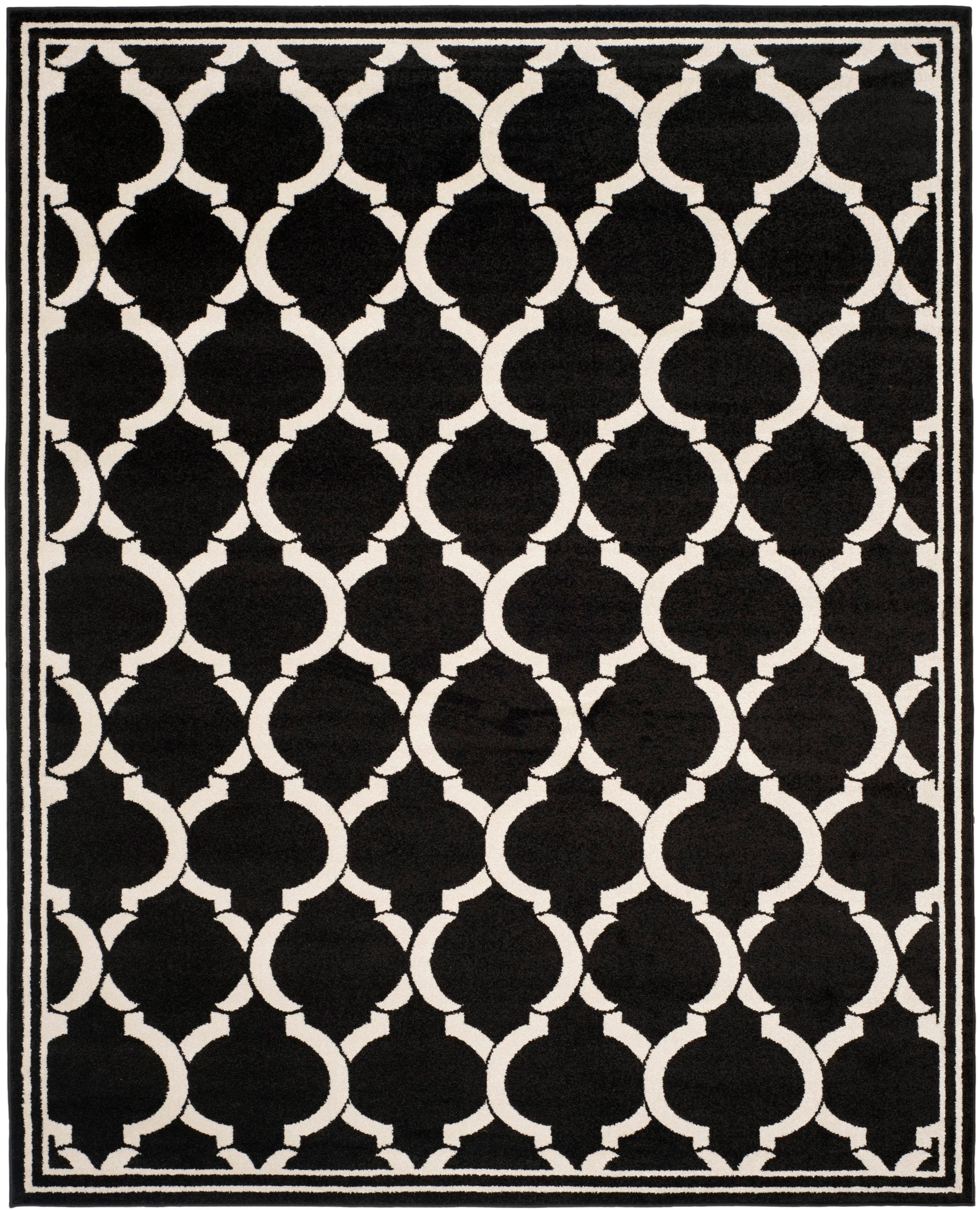 Safavieh AMT415G-9 Amherst Tilles 9 x 12 (ft) Loomed Synthetic Anthracite/Ivory Rectangular Indoor Trellis Area rug