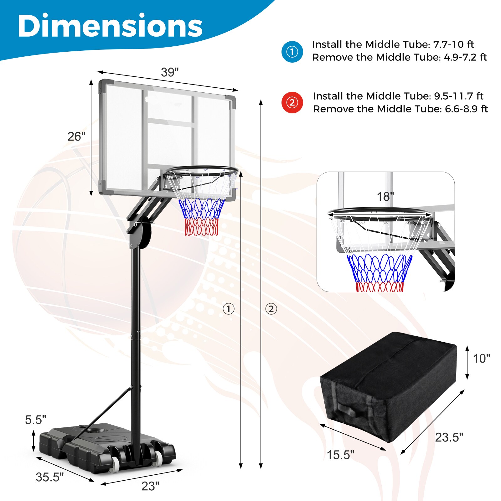 Slickblue D-CO-97183PS Basketball-System - View #8