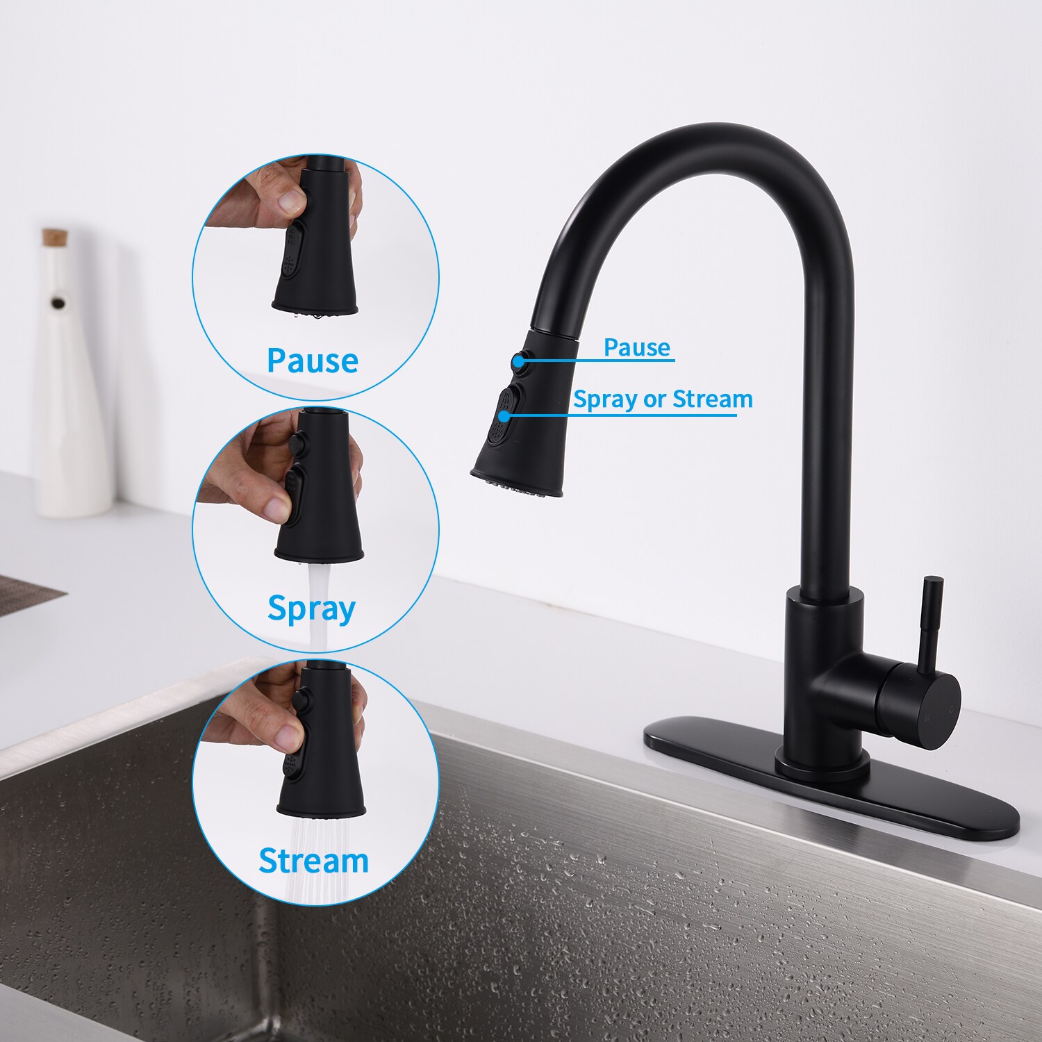 Vanfority VF-D3411-MB Kitchen-Faucets - View #3