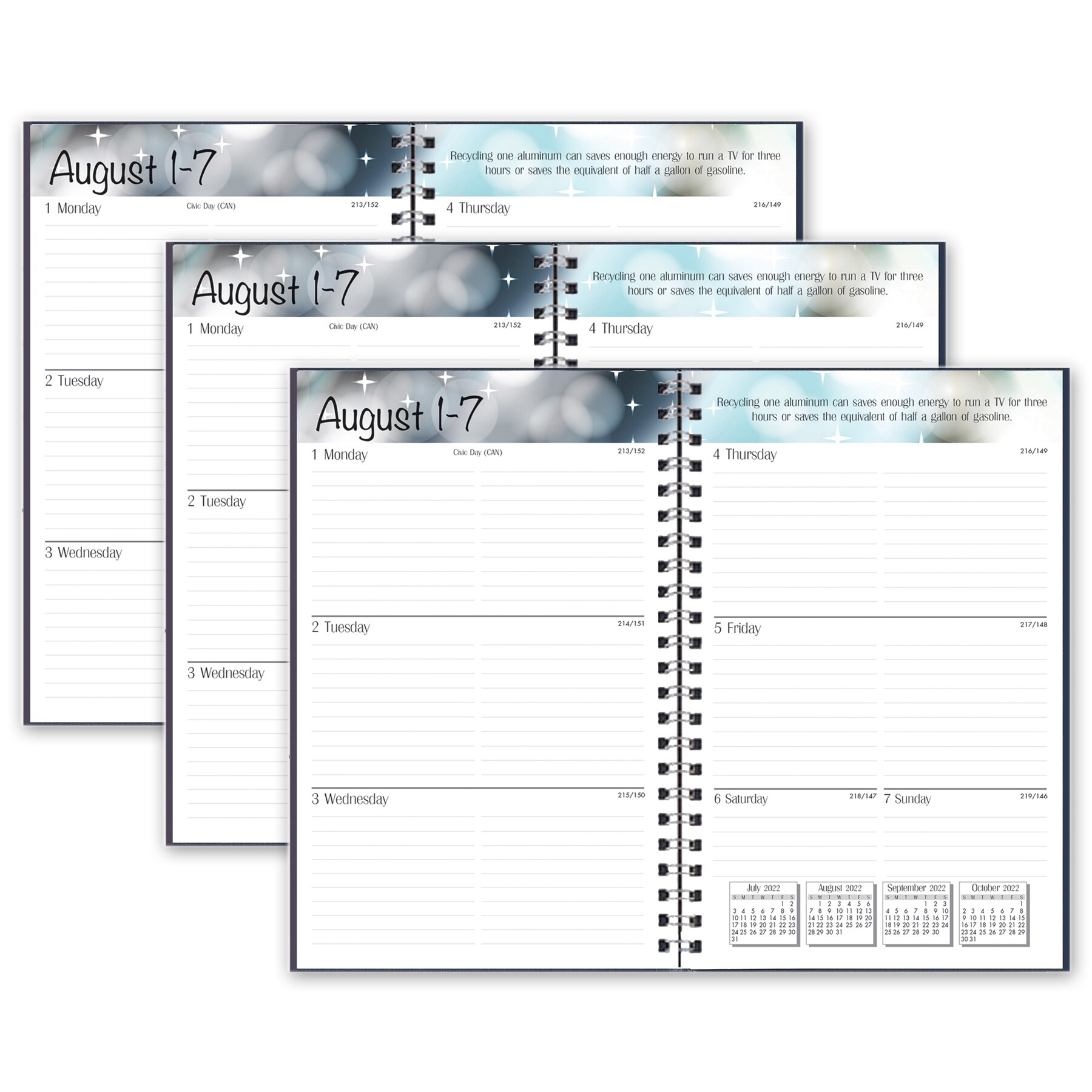 House of Doolittle HOD274RTG02-3 Academic Weekly Assignment Book, Black, Pack of 3