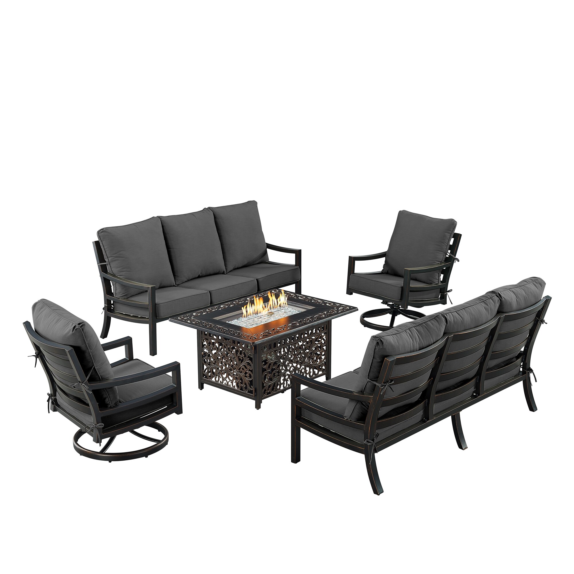 Oakland Living HUDSON2SF2CHCABOSBKC Patio-Conversation-Sets - View #2