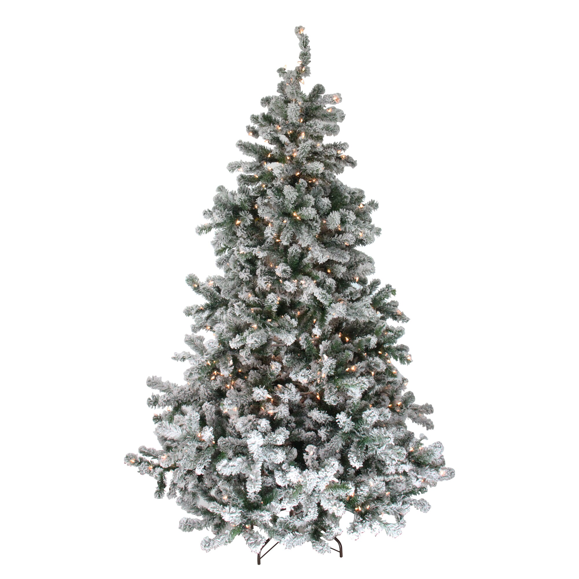 Northlight 32620790 7.5-ft Pre-lit Flocked Artificial Christmas Tree with Yellow Incandescent Lights