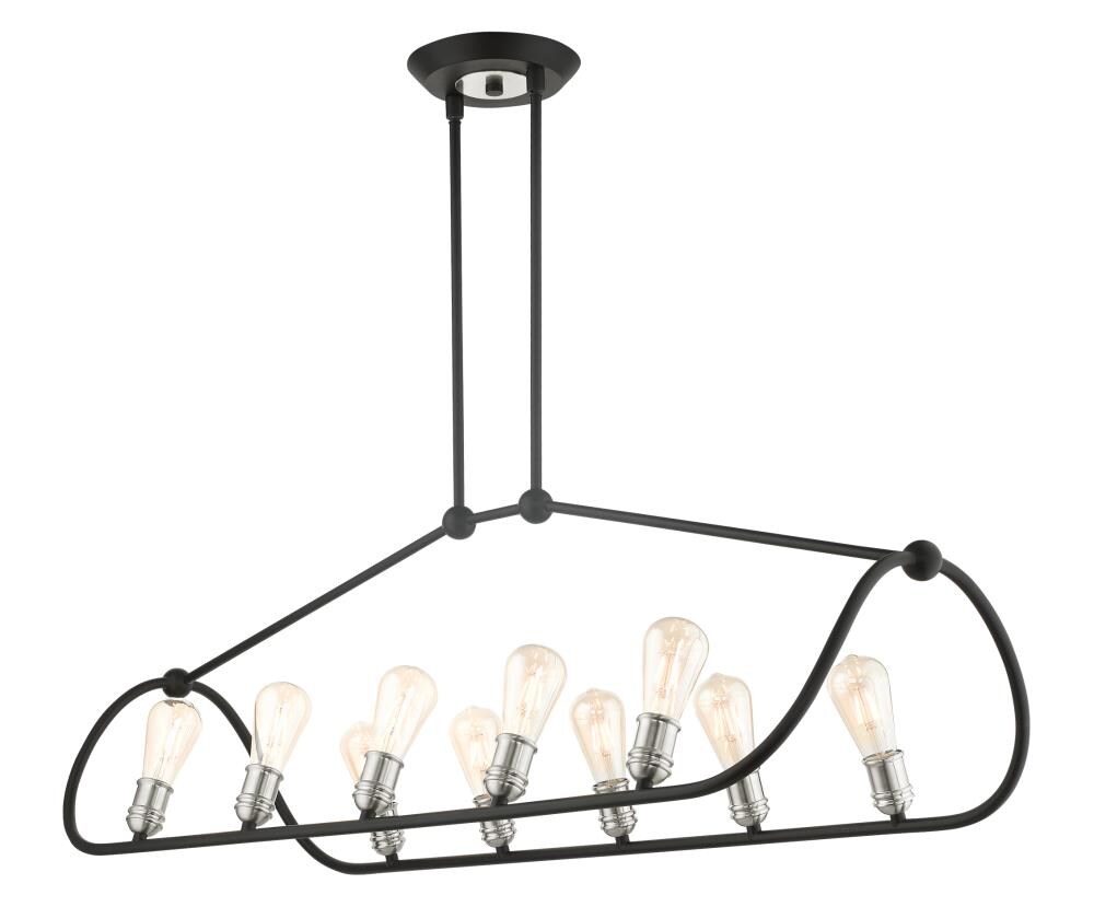 Archer 10-Light Black and Nickel Linear Chandelier