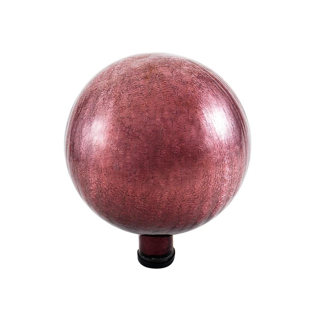 10-Inch Plum Crackle Glass Garden Gazing Globe