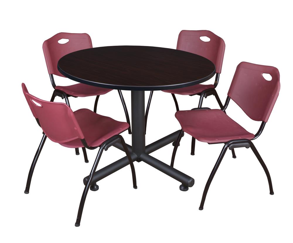 Regency TKB48RNDMW47BY Breakroom Brown 4-Person Training Table (48-in W x 29-in H)