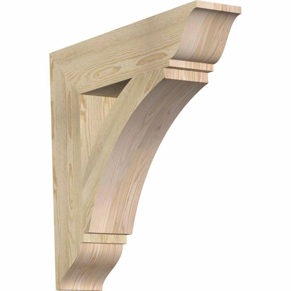 Ekena Millwork BKT06X28X28THR01RDF Thorton traditional rough sawn 6-in x 28-in x 28-in Douglas fir Brown Wood Standard bracket