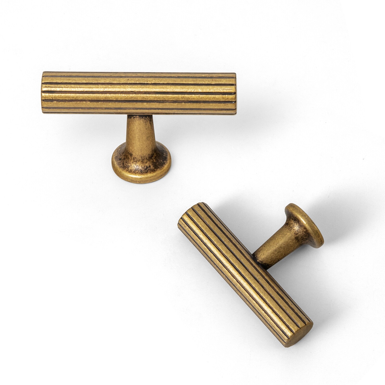 Miaokesen 9596GT-TDK 2-3/16-in Antique Brass Bar Classic Cabinet Knob 6 -Pack
