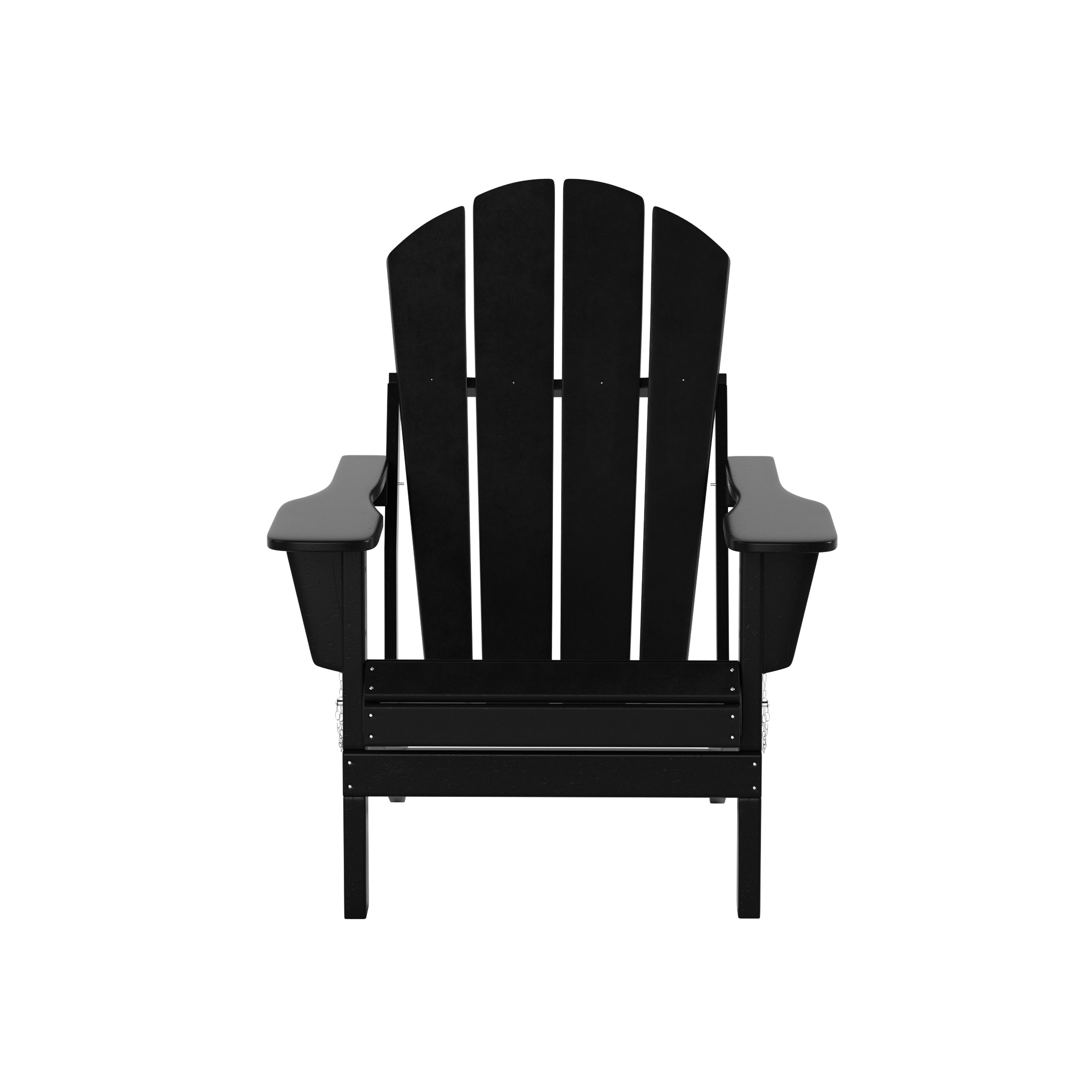 Sleek Black Polyethylene Folding Adirondack Chair Set