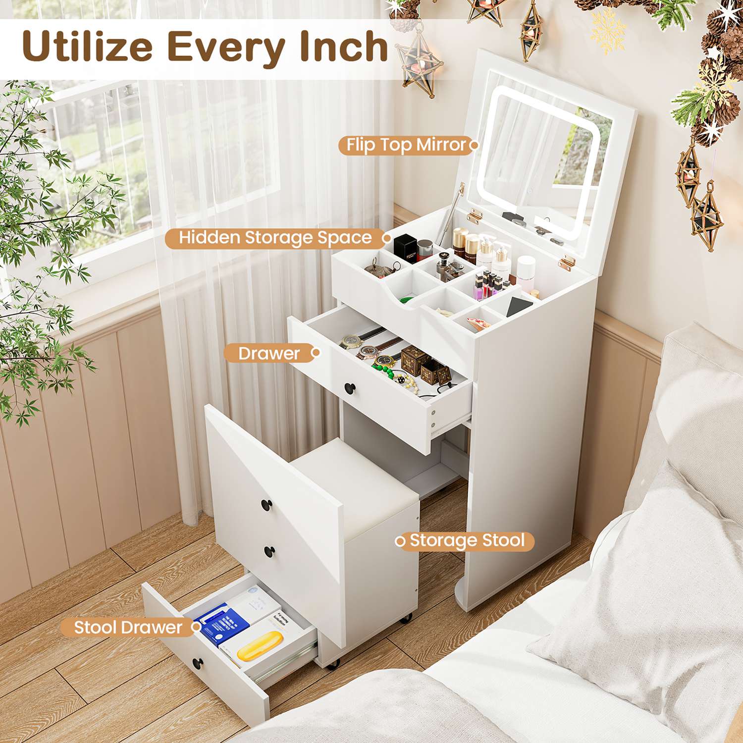 Costway CSHY003113 Bedroom-Vanities - View #9