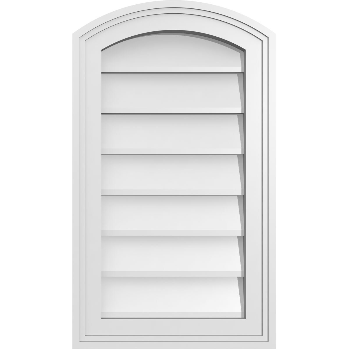 Ekena Millwork GVPAR14X2402SN 14-Inches x 24-Inches Off-white Round top PVC Gable Louver Vent