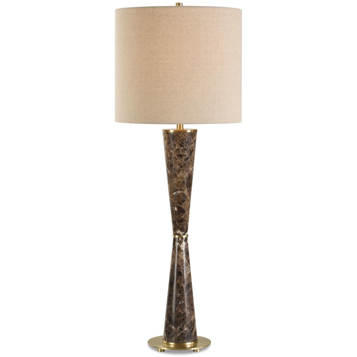 Uttermost 2935150 30579 Jameson Table Lamp Chocolate Brown and Antique Brass
