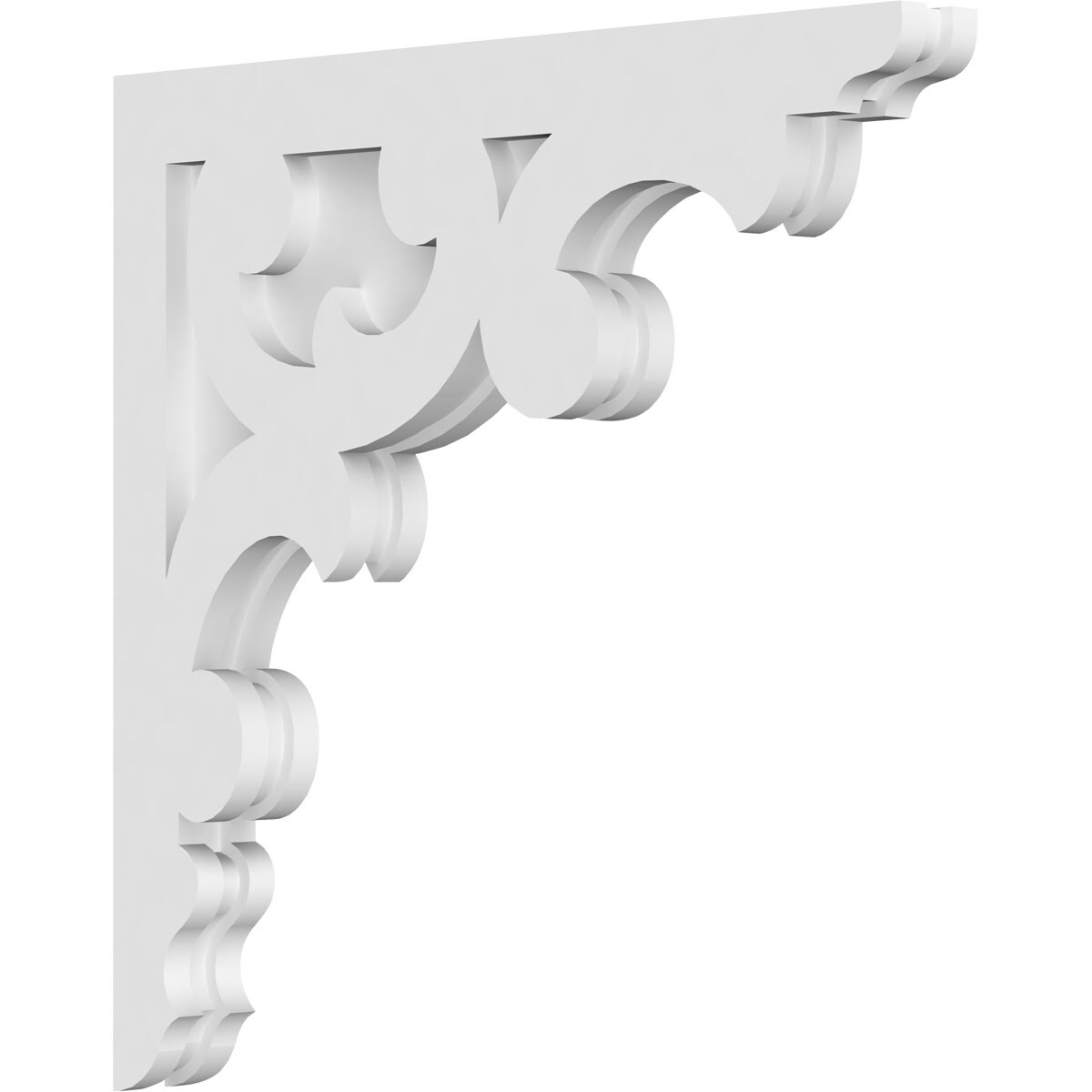 Ekena Millwork CORP01X18X18VI 1.875-in x 18-in x 18-in Vienna Unfinished White PVC Paintable Corbel
