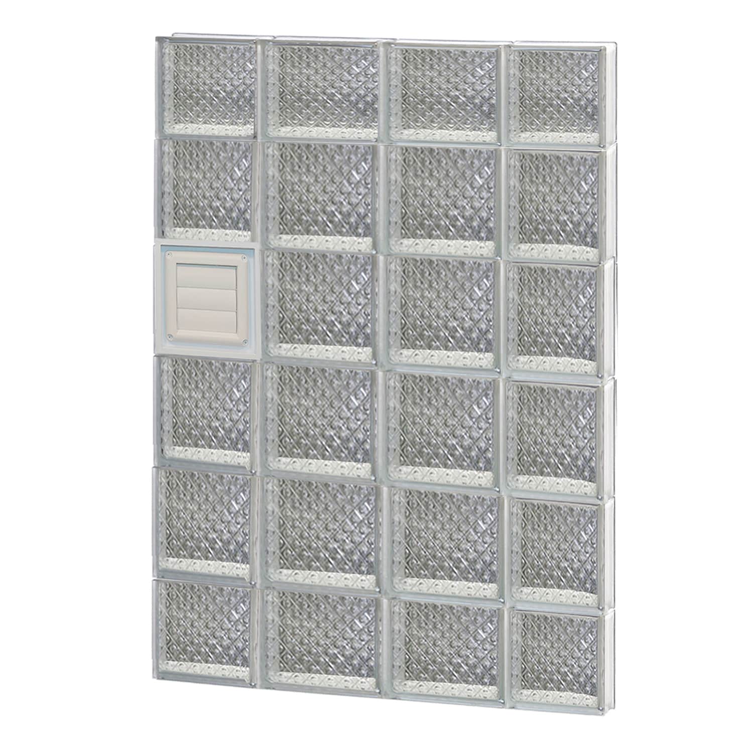 REDI2SET D2844DP Diamond Glass 27-in x 42-1/2-in Frameless Replacement Dryer vent Glass Block Window