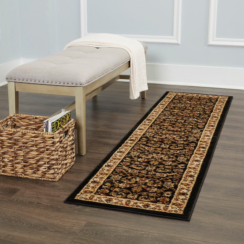 Home Dynamix 4-3208-457 Royalty Elati 2 x 7 (ft) Loomed Polypropylene Black Rectangular Indoor Damask Oriental Runner rug