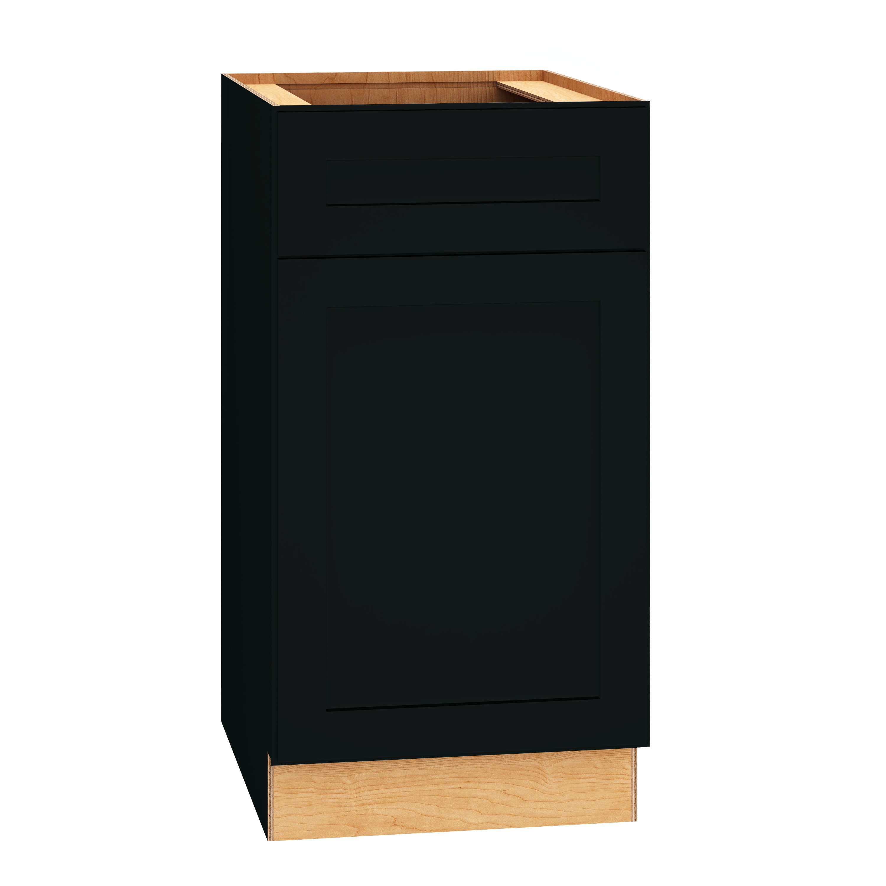 Diamond Express 61I-BWB18 Jamestown 18-in W x 34.5-in H x 24-in D Black Pull-out wastebasket Base Fully assembled Plywood Cabinet (Recessed Panel Shaker)