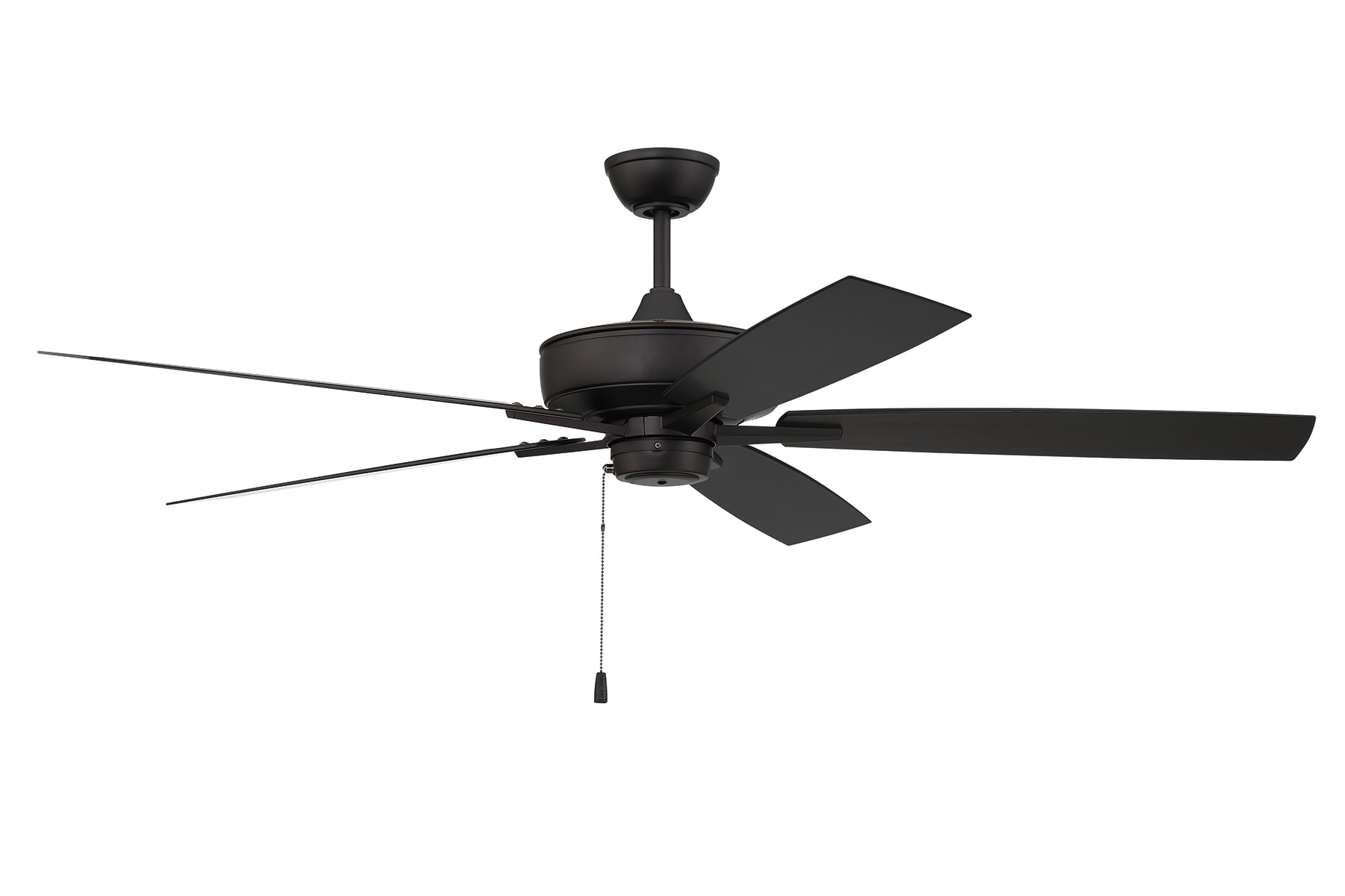 Craftmade OS60FB5 Outdoor Super Pro 60-in Outdoor Flat Black with Flat Black Blades Ceiling Fan Light Kit Compatible ( 5 -Blade )