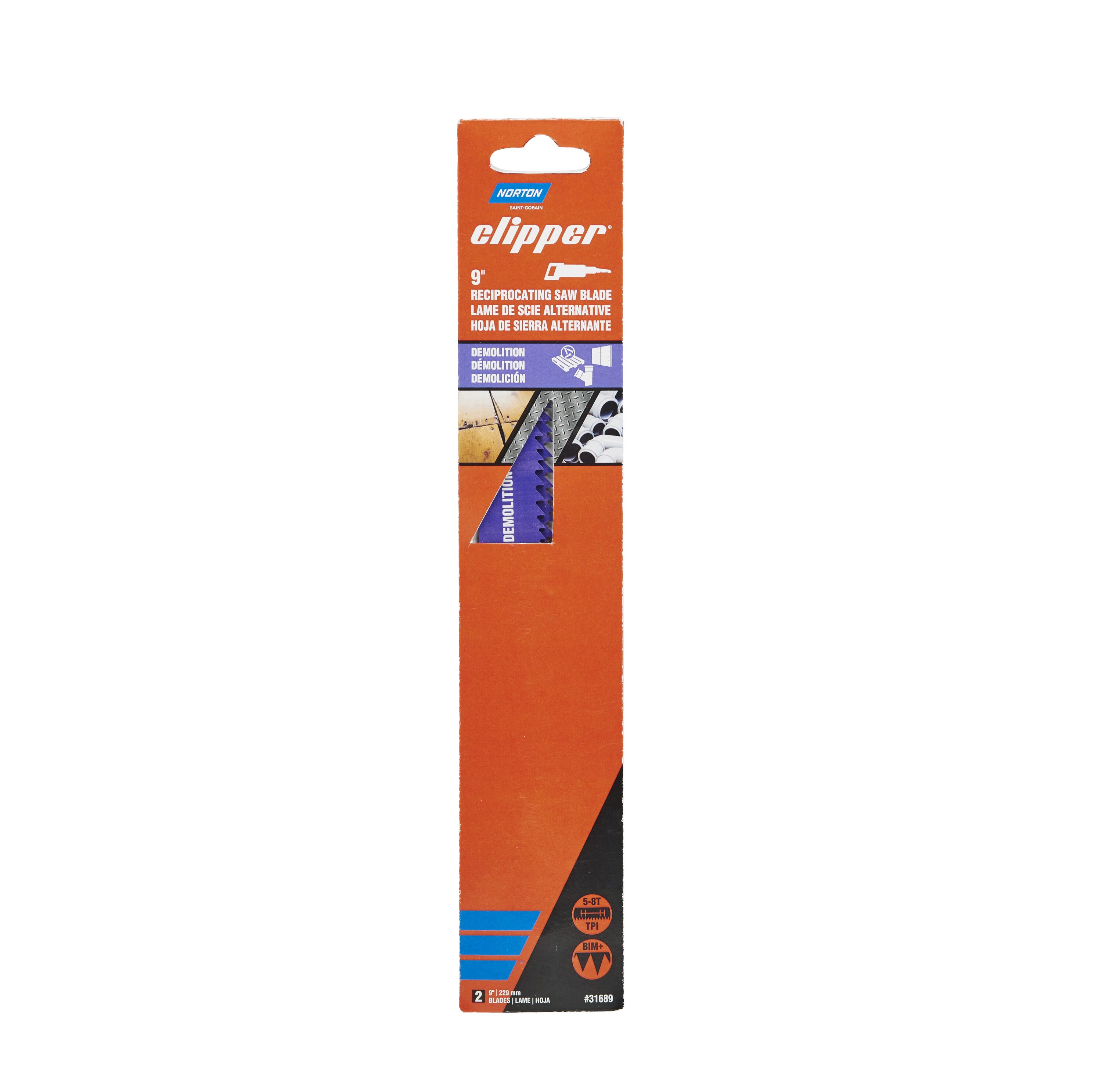 Norton Abrasives 70184631689 Norton Clipper Carbon 9-in 24 TPI Demolition Demolition Reciprocating Saw Blade