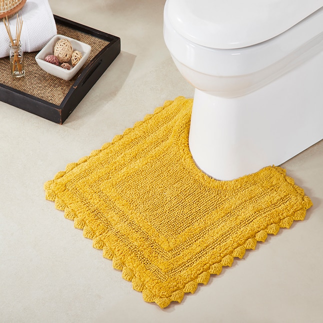 Better Trends 20-in x 20-in Yellow Cotton Bath Rug in the Bathroom