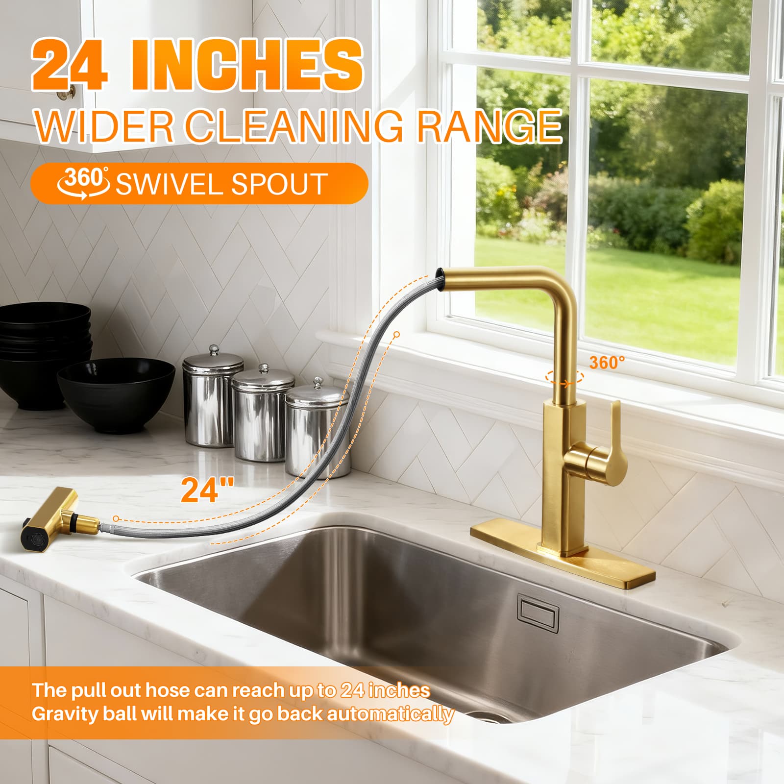 ALEASHA AL-4M40G Kitchen-Faucets - View #3