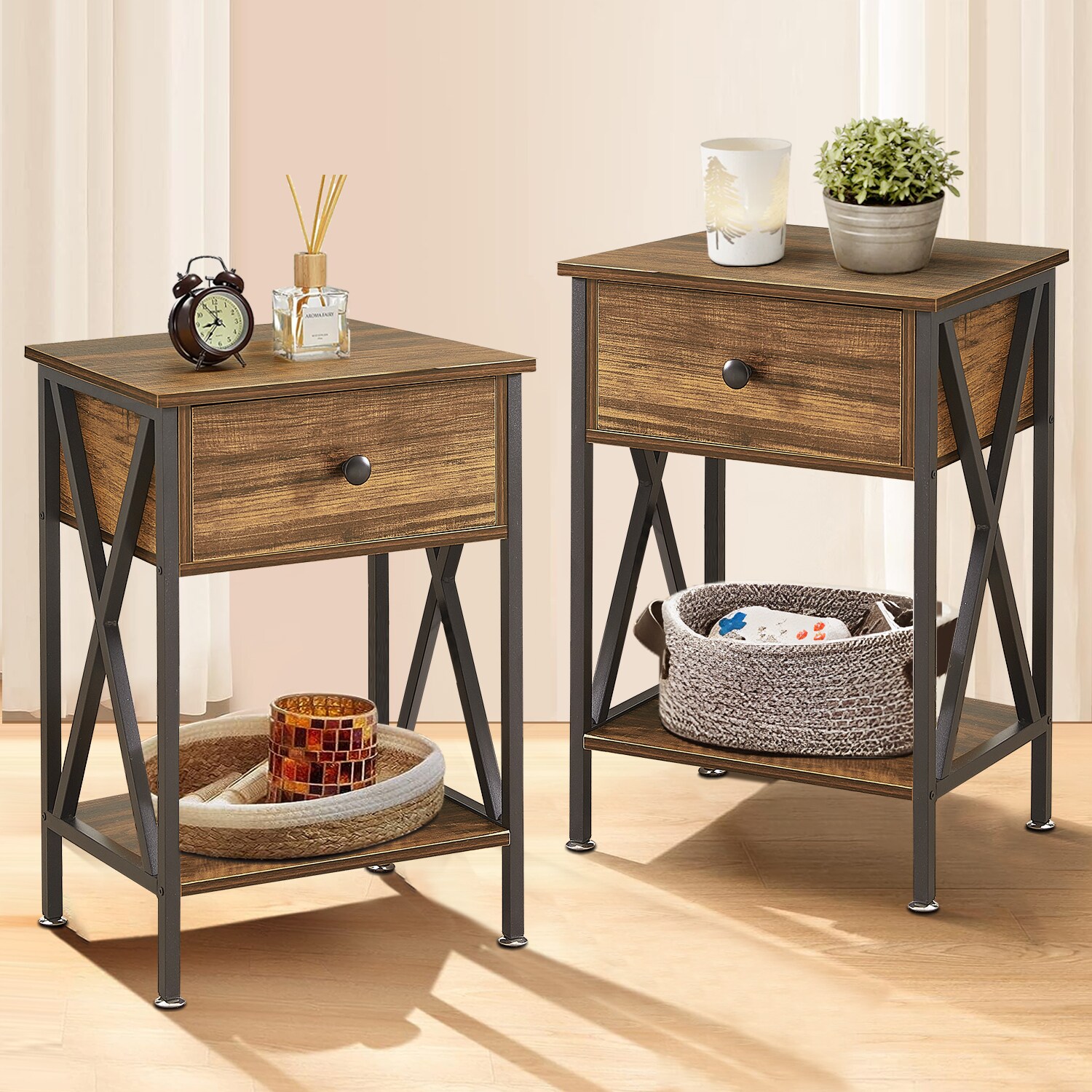 Vecelo LOE-DC-NS01-BROWN-A2 nightstands - View #5