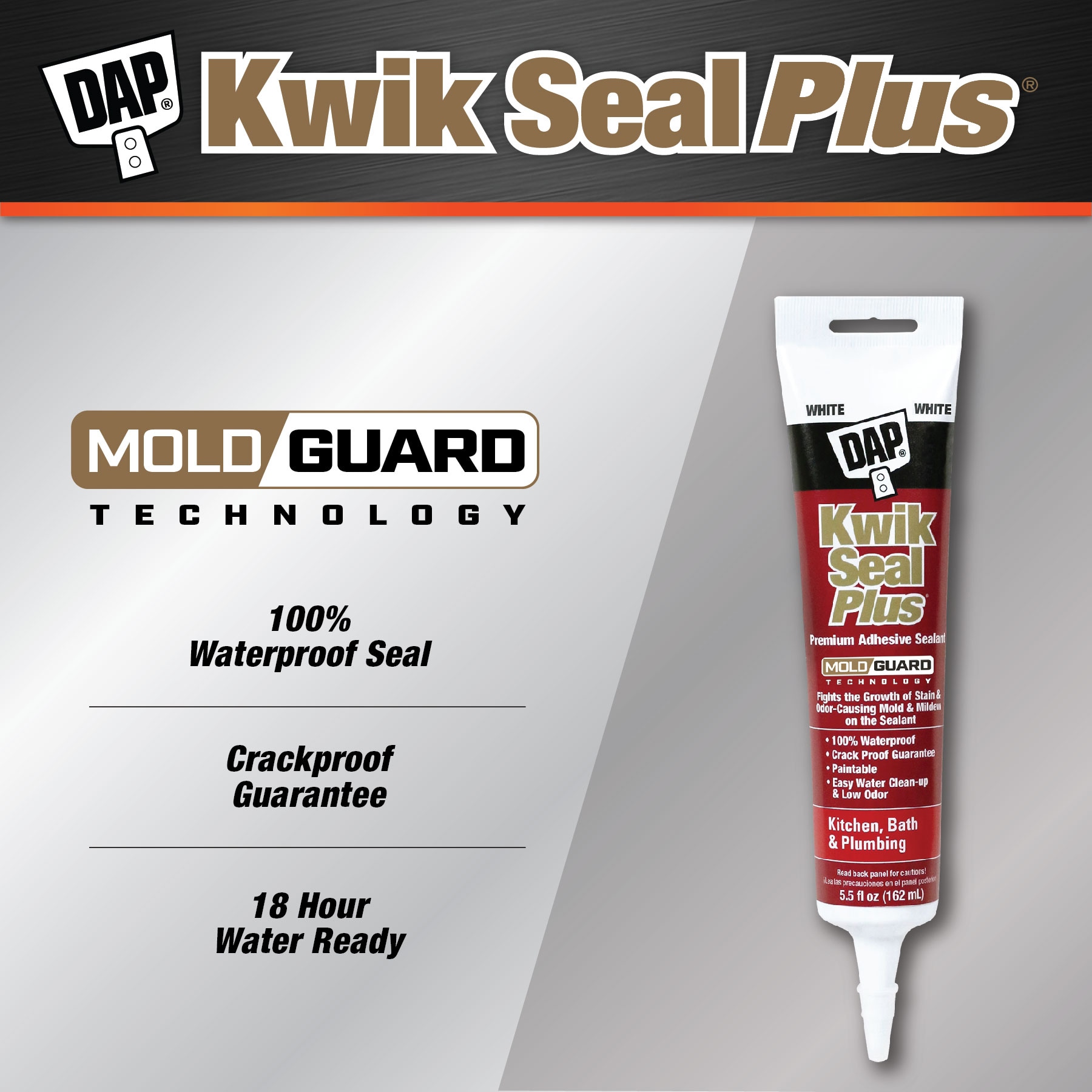 DAP Kwik Seal Plus 5.5-oz Kitchen and Bath White Paintable Latex Caulk ...