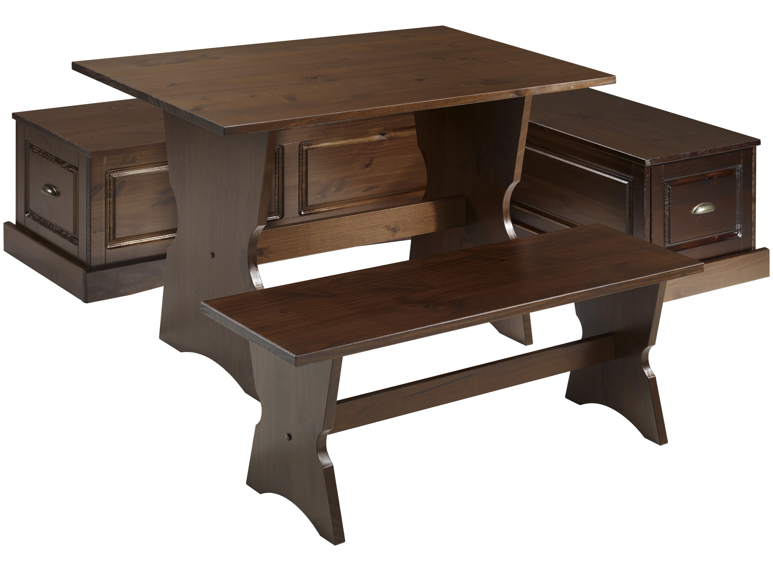 Linon Colby Walnut Traditional Wood Dining Table, with Wood/Dark Brown Finish and Wood 45.75-in L x 29-in H