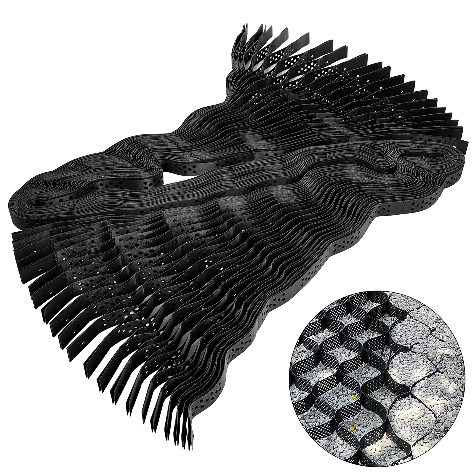 VEVOR TGGS22CM-H5000001V0 38-Inches L x 16-Inches W x 3-Inches H Square Black Plastic Stepping stone