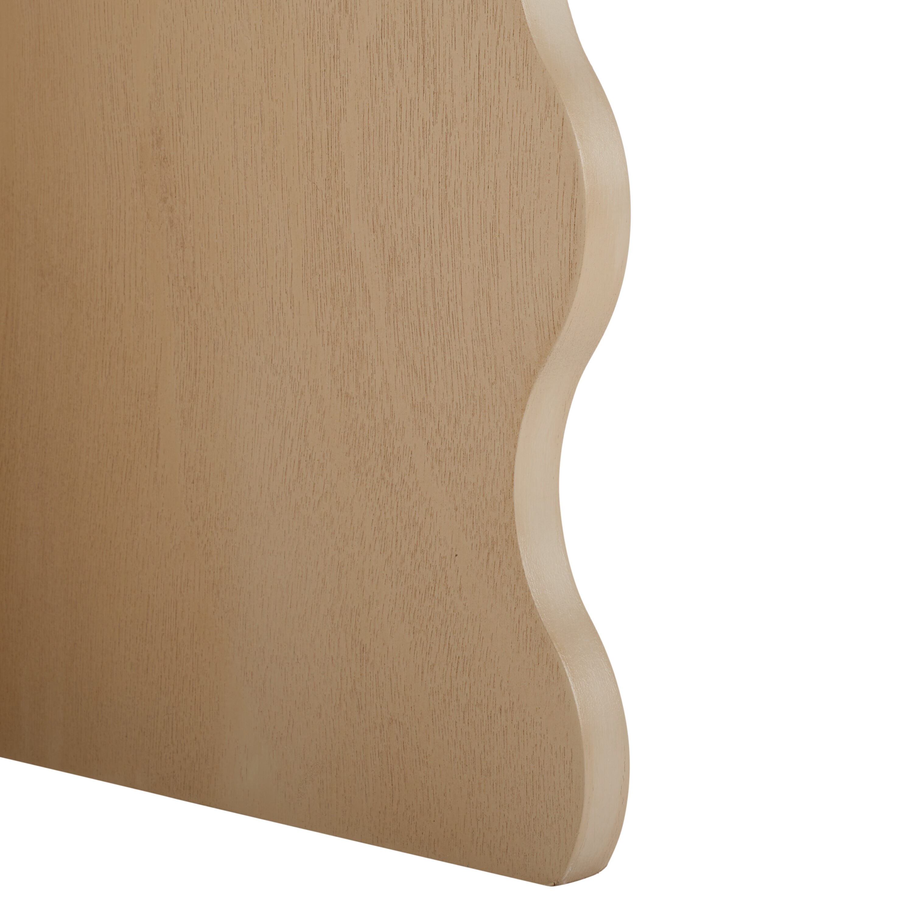 Natural Wood Round Wavy Accent Table, 15" x 22"