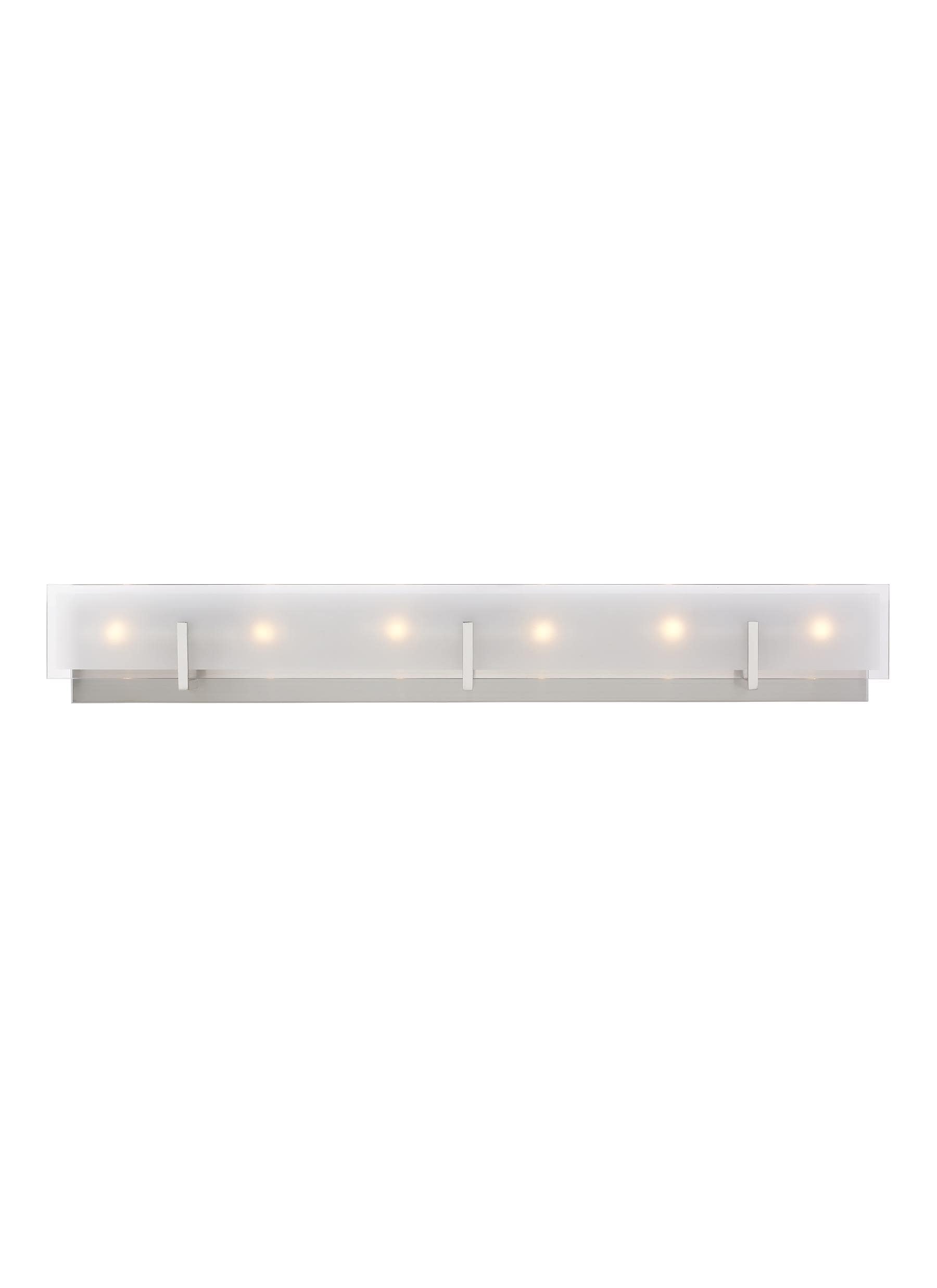 Syll 38" Brushed Nickel 6-Light Vanity Fixture with Glass Shade