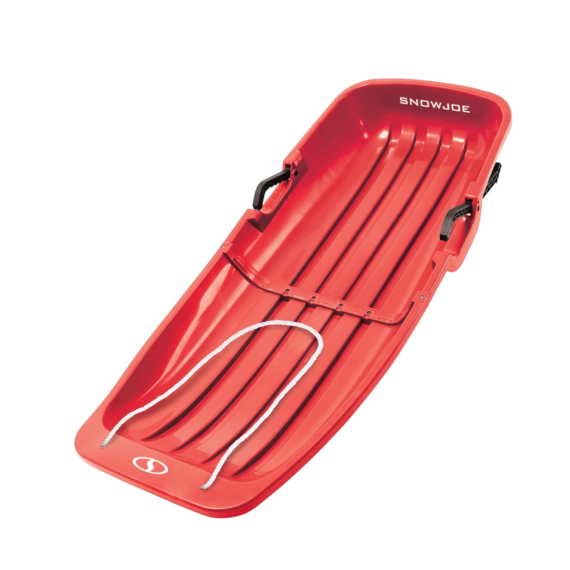 Snow Joe 414149 SJ-SLD48-RED Plastic Snow Sled 48 Inch Sledding Toboggan Board w/ Handles and Rope