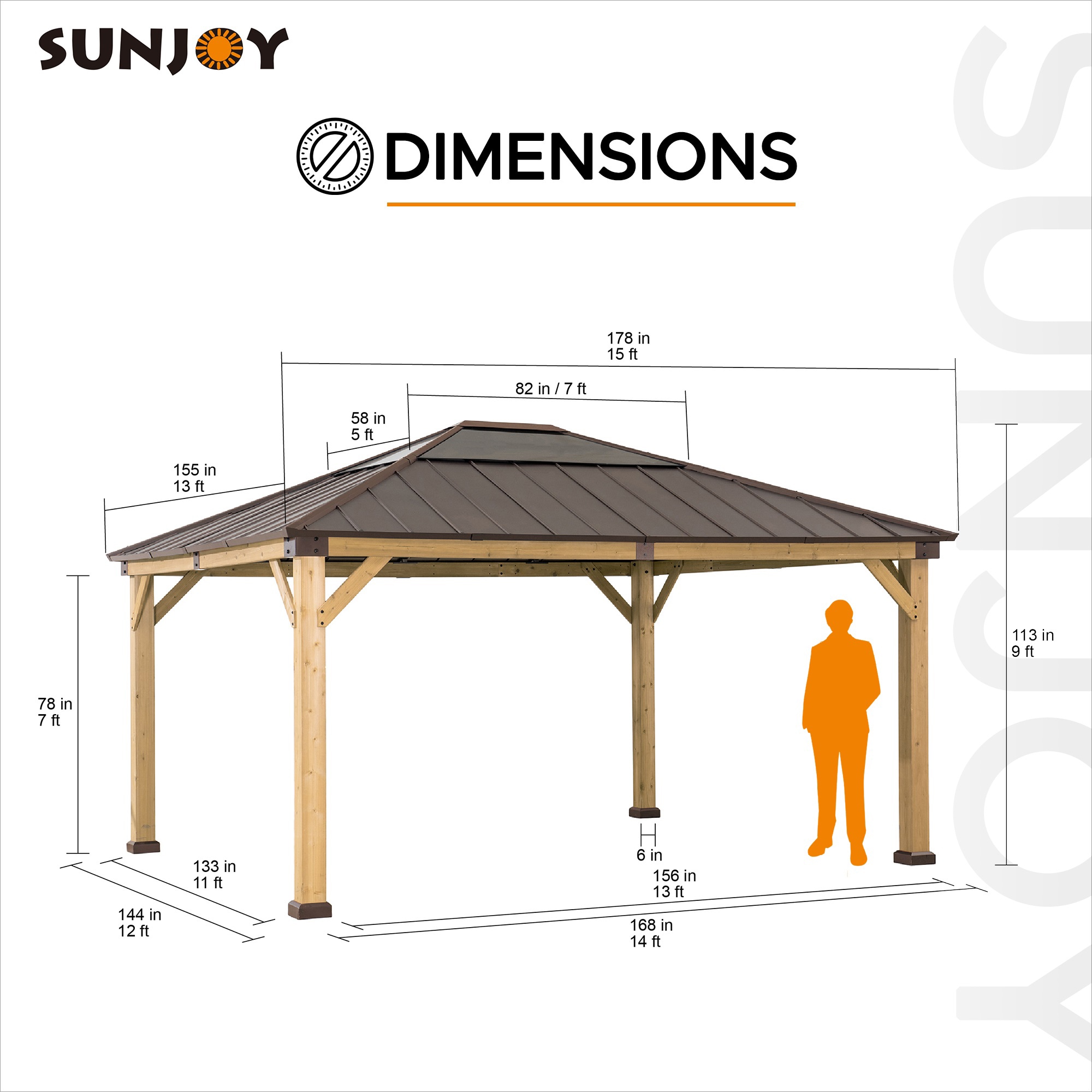 Sunjoy A102007603 Wood-Resin-Gazebos - View #4