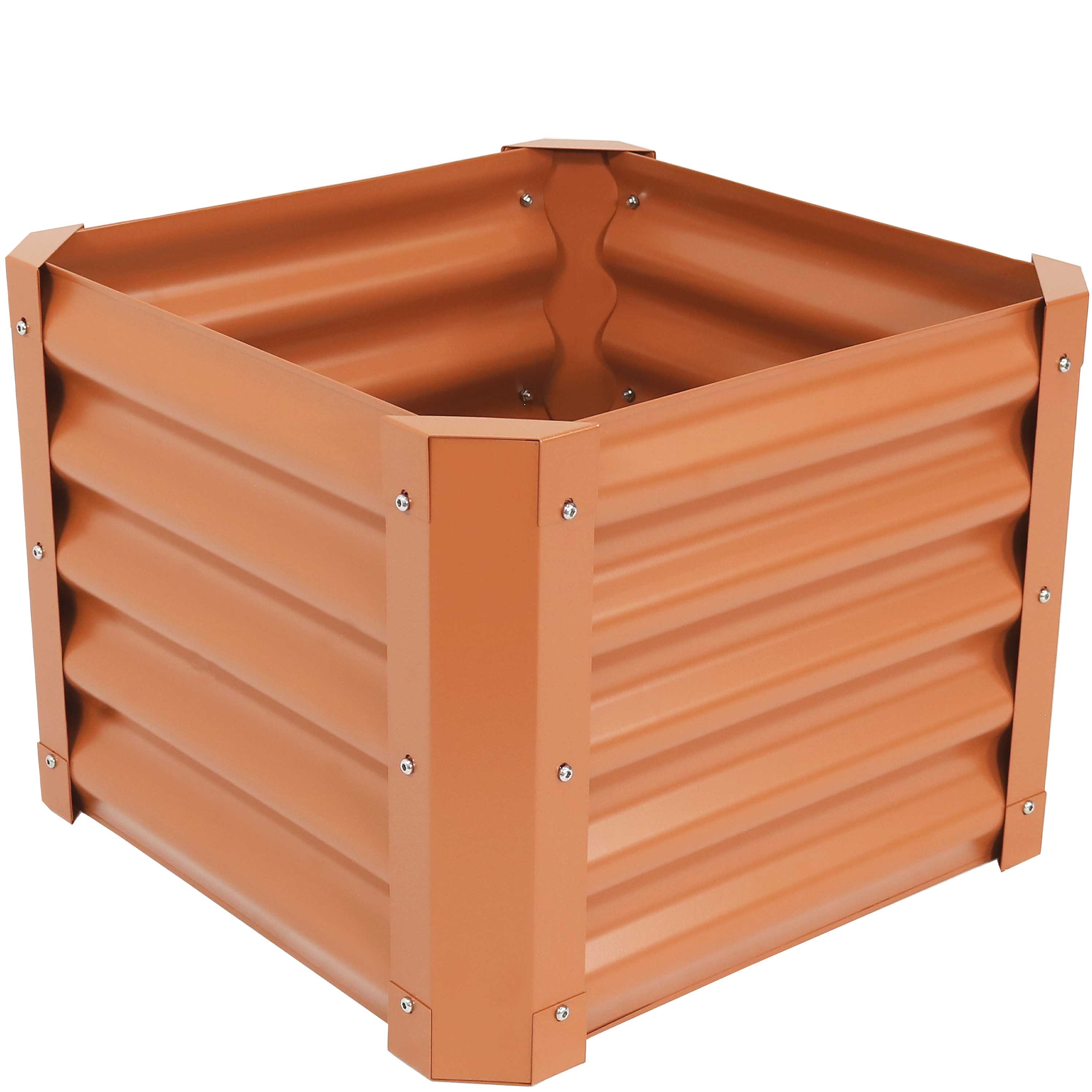 Sunnydaze Decor RCM-804 22.0-in W x 22.0-in L x 16.0-in H Elevated Brown Metal Raised Garden Bed