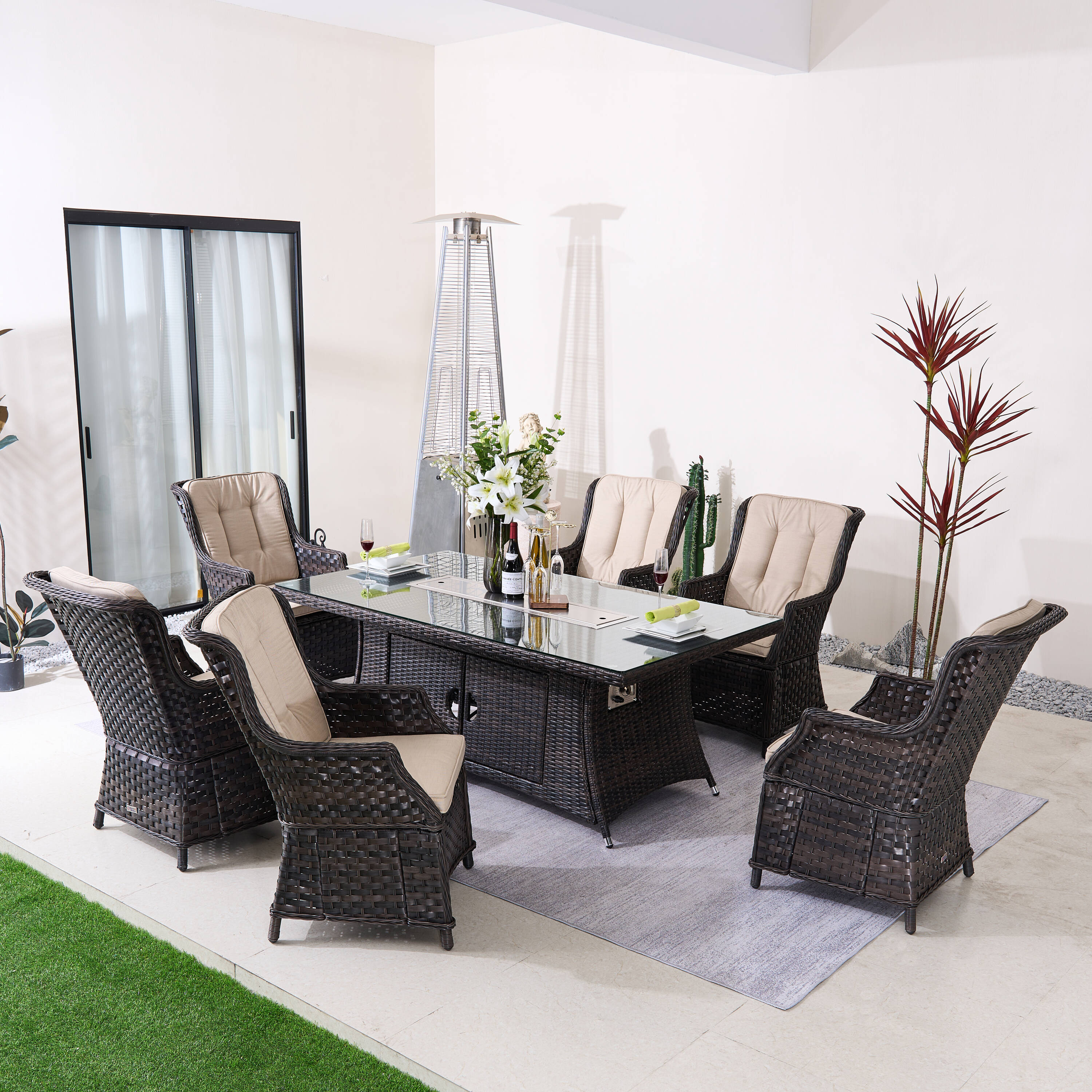 Direct Wicker DWG-6-010&1106R-BR Patio-Dining-Sets - View #5