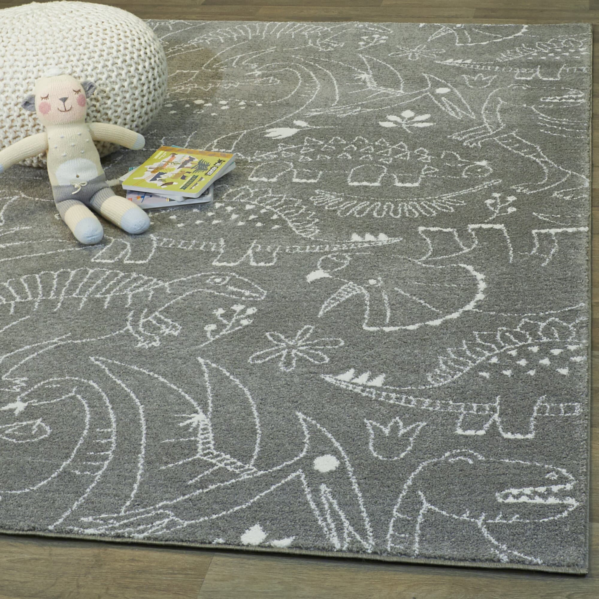 Balta 3090545 Parker 5 x 5 (ft) Loomed Polypropylene Grey Round Indoor Abstract Bohemian/Eclectic Area rug