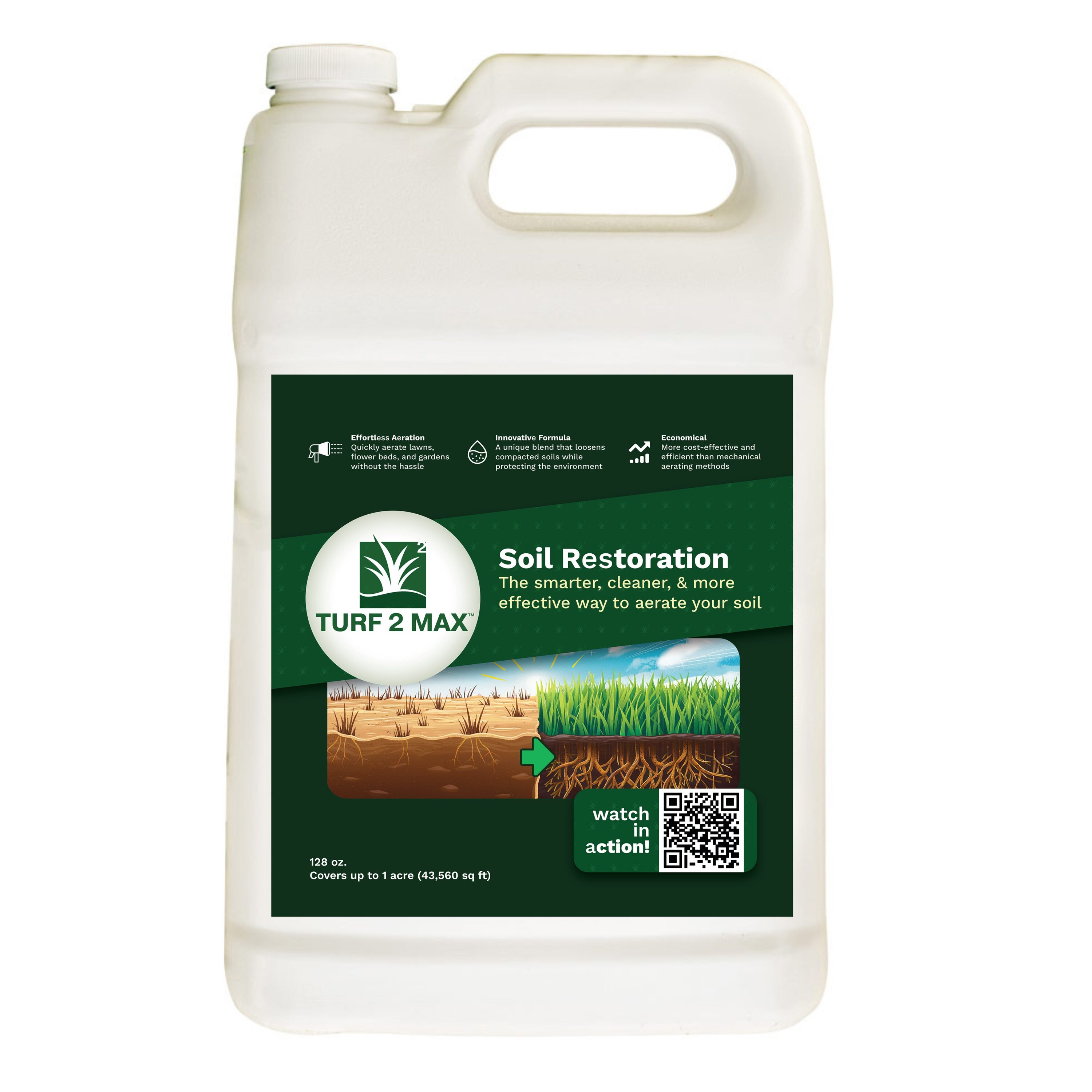 Turf2Max TM-02-1G Soil Reviver 128-fl oz Natural Liquid Lawn Fertilizer (Coverage Area: 43560-sq ft)