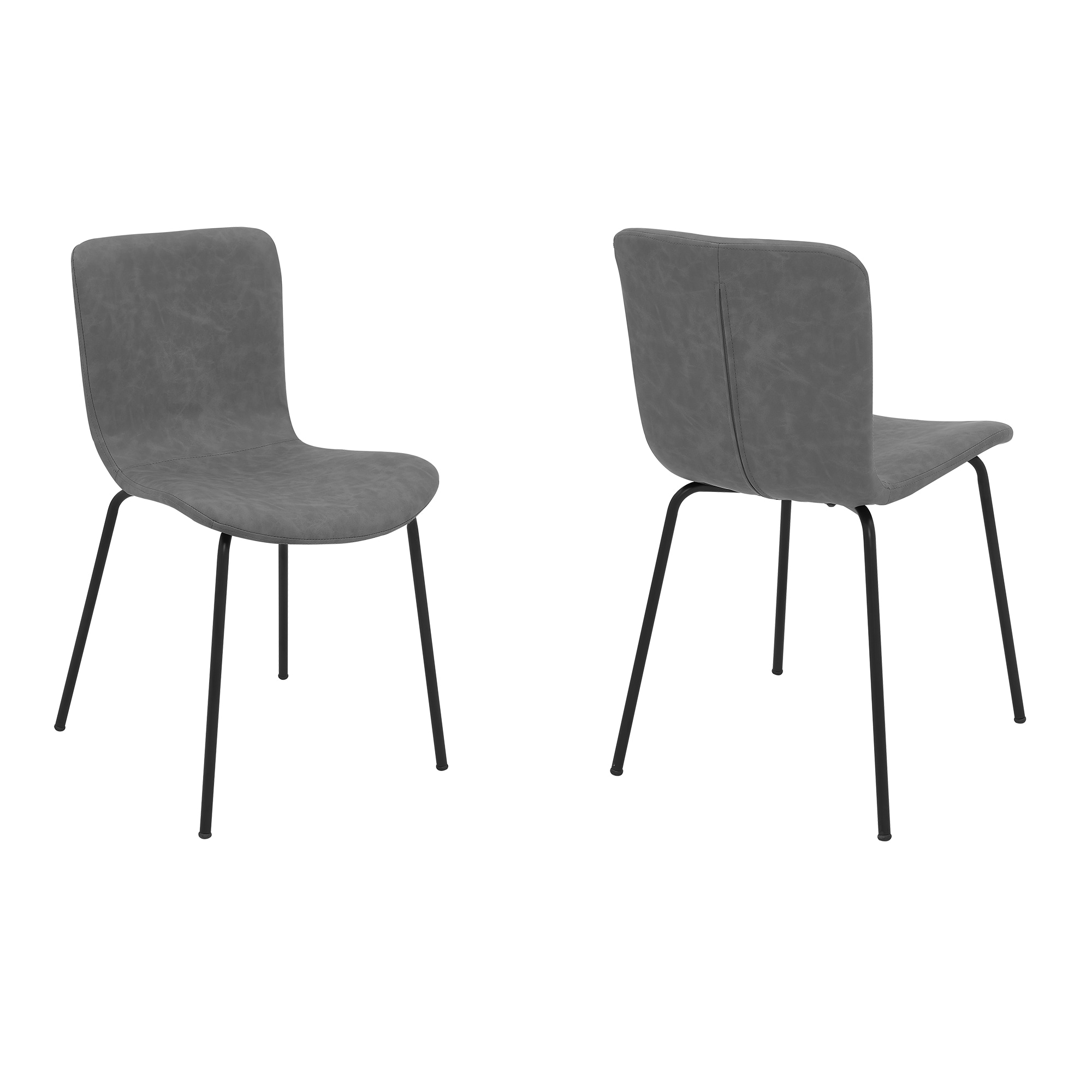 Armen Living LCGLSIBLCH Set of 2 Contemporary/Modern Polyester Upholstered Dining Side Chair (Metal Frame)