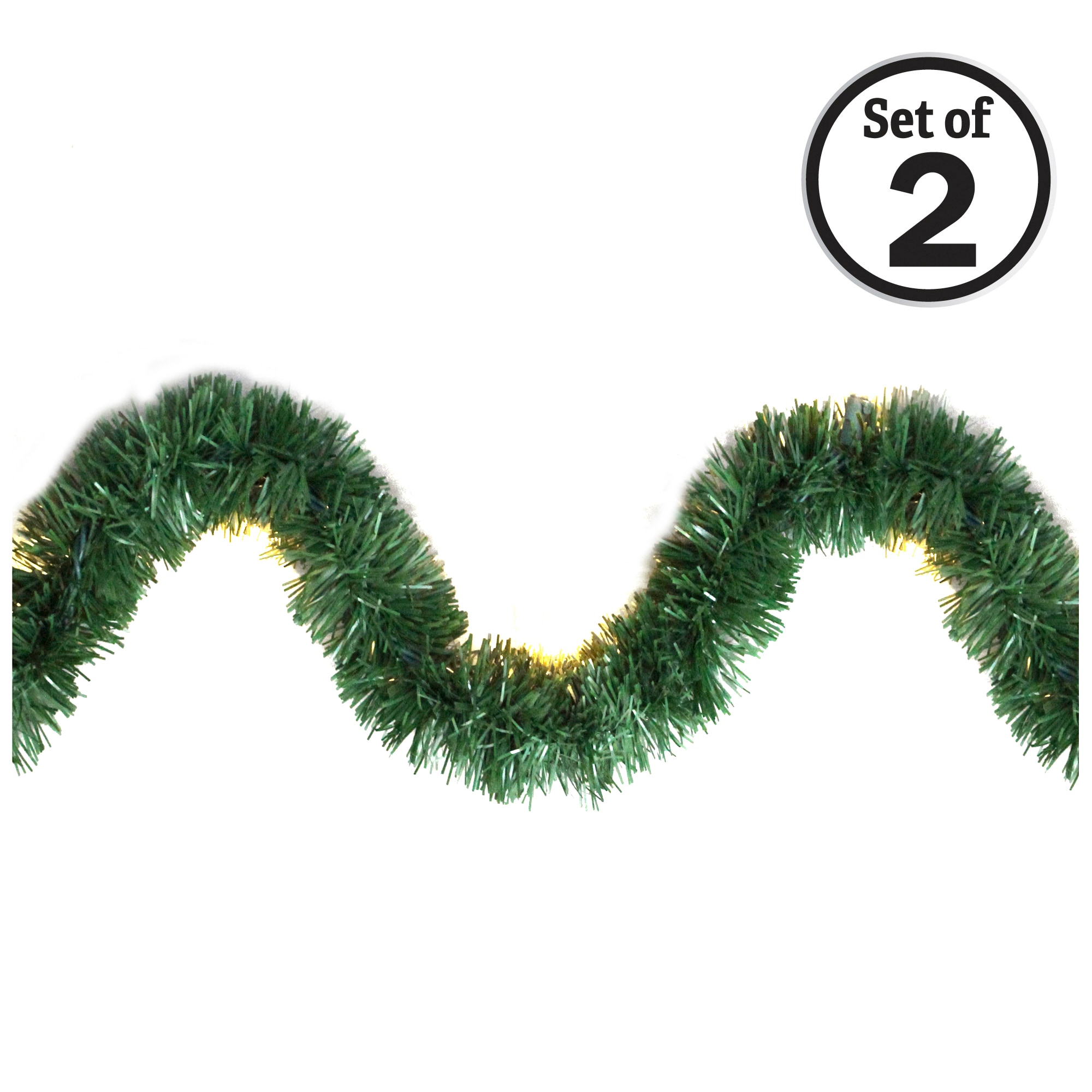 Brite Star 74-337-20 Indoor/Outdoor Pre-lit Electrical outlet 36-Feet Pine Artificial Garland with White LED Lights