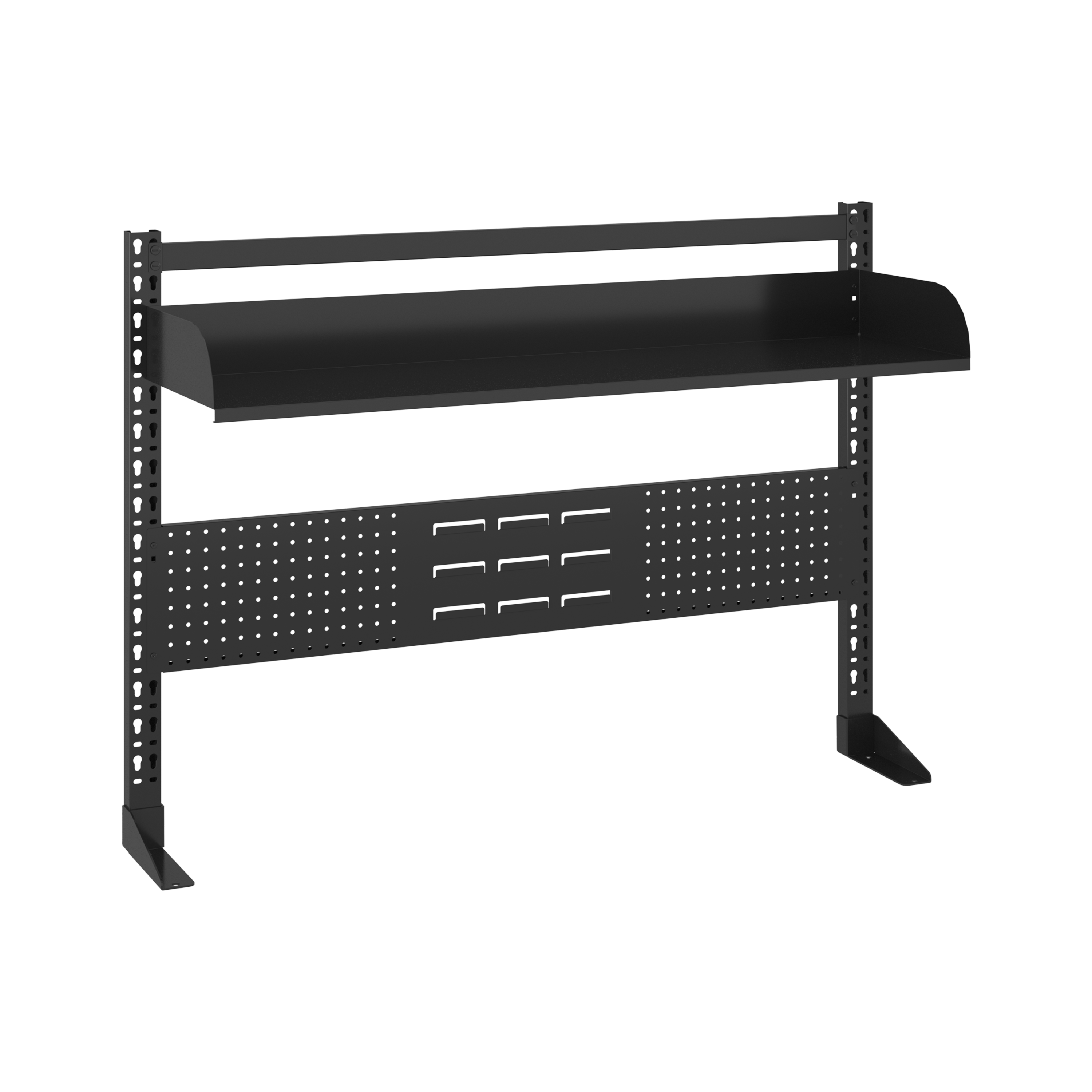 4Dock PEG-001 Metal Tool holder 2 upright rails (33"), 1 tray with side panels (44"),1 pegboard with racks (44"), 1 beam (44")