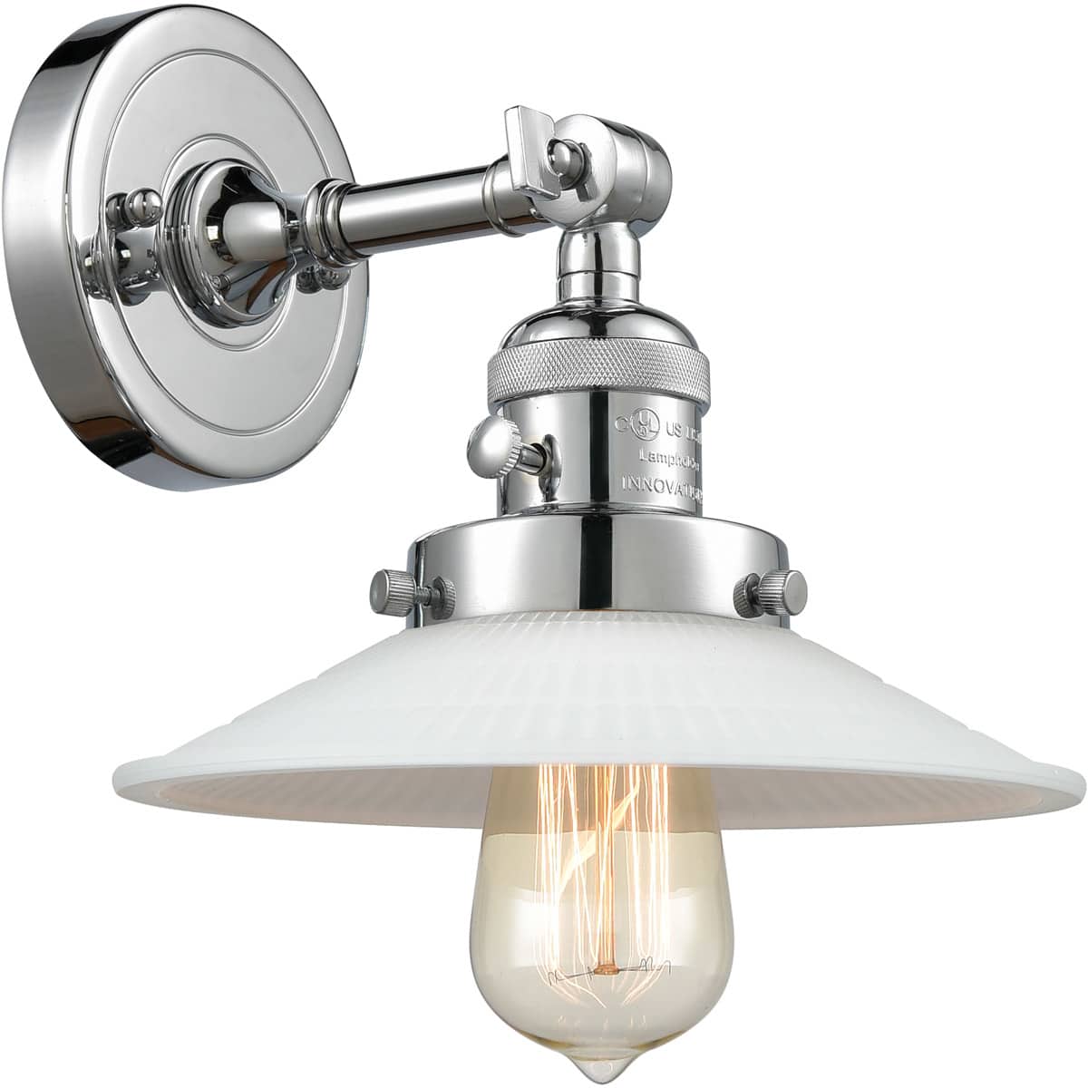 Innovations Lighting 1744857 203SW-PC-G1-LED Franklin Restoration Halophane Wall Sconce