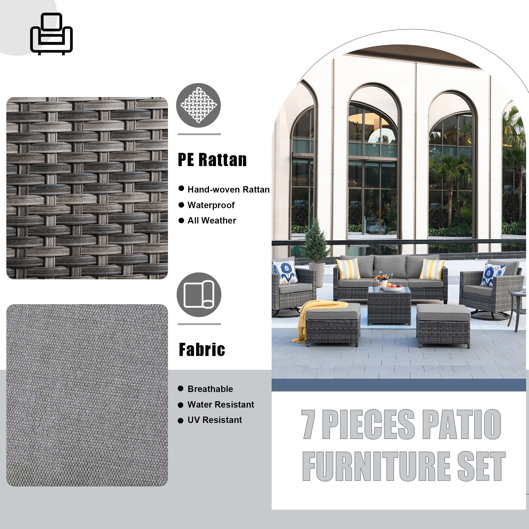 XIZZI XSQRC2174 Patio-Conversation-Sets - View #2