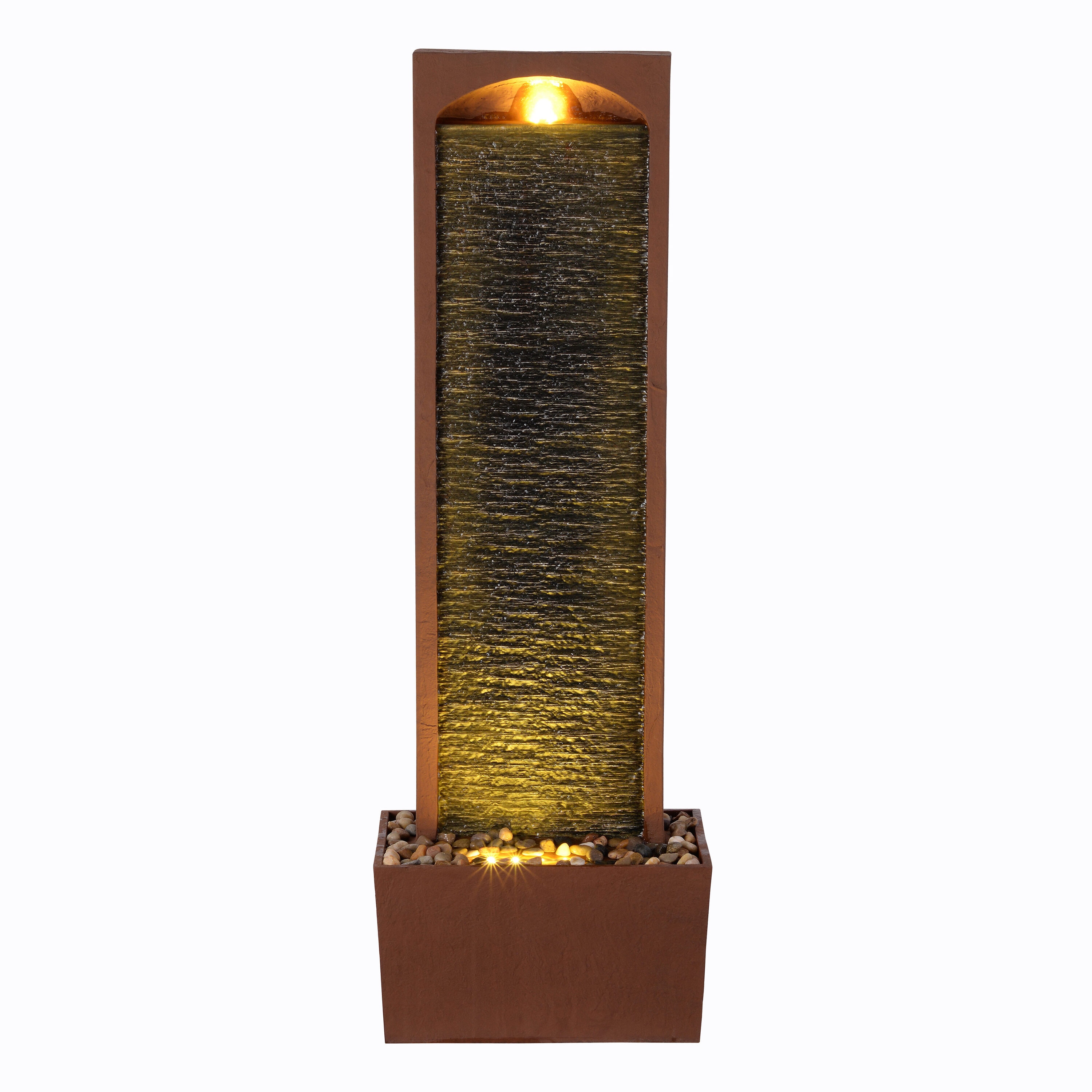 Teamson Home FT0424RR 38.58-in H Resin Electric Powered Rock Waterfall Outdoor Fountain Pump Included