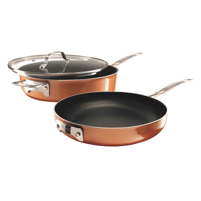 Gotham Steel Gotham Steel StackMaster 5.51-in Aluminum Cookware Set with  Lid in the Cooking Pans & Skillets department at